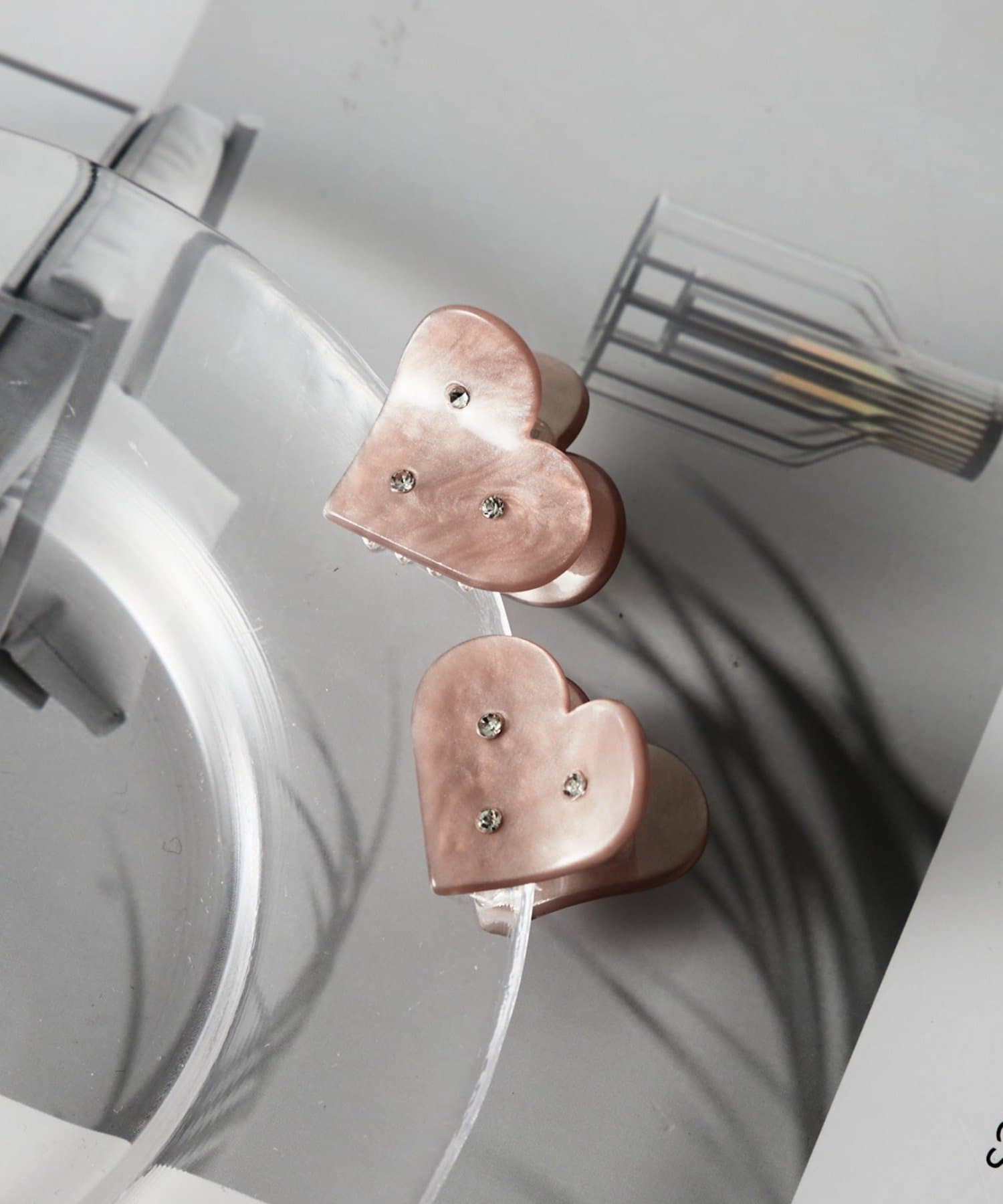 Lattice(ラティス) ストーン付きハートミニクリップセット(2P)