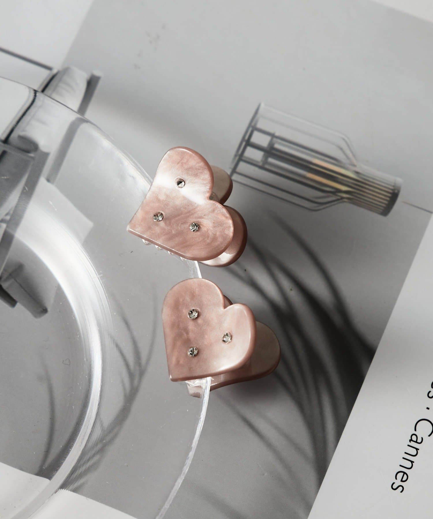 Lattice(ラティス) ストーン付きハートミニクリップセット(2P)