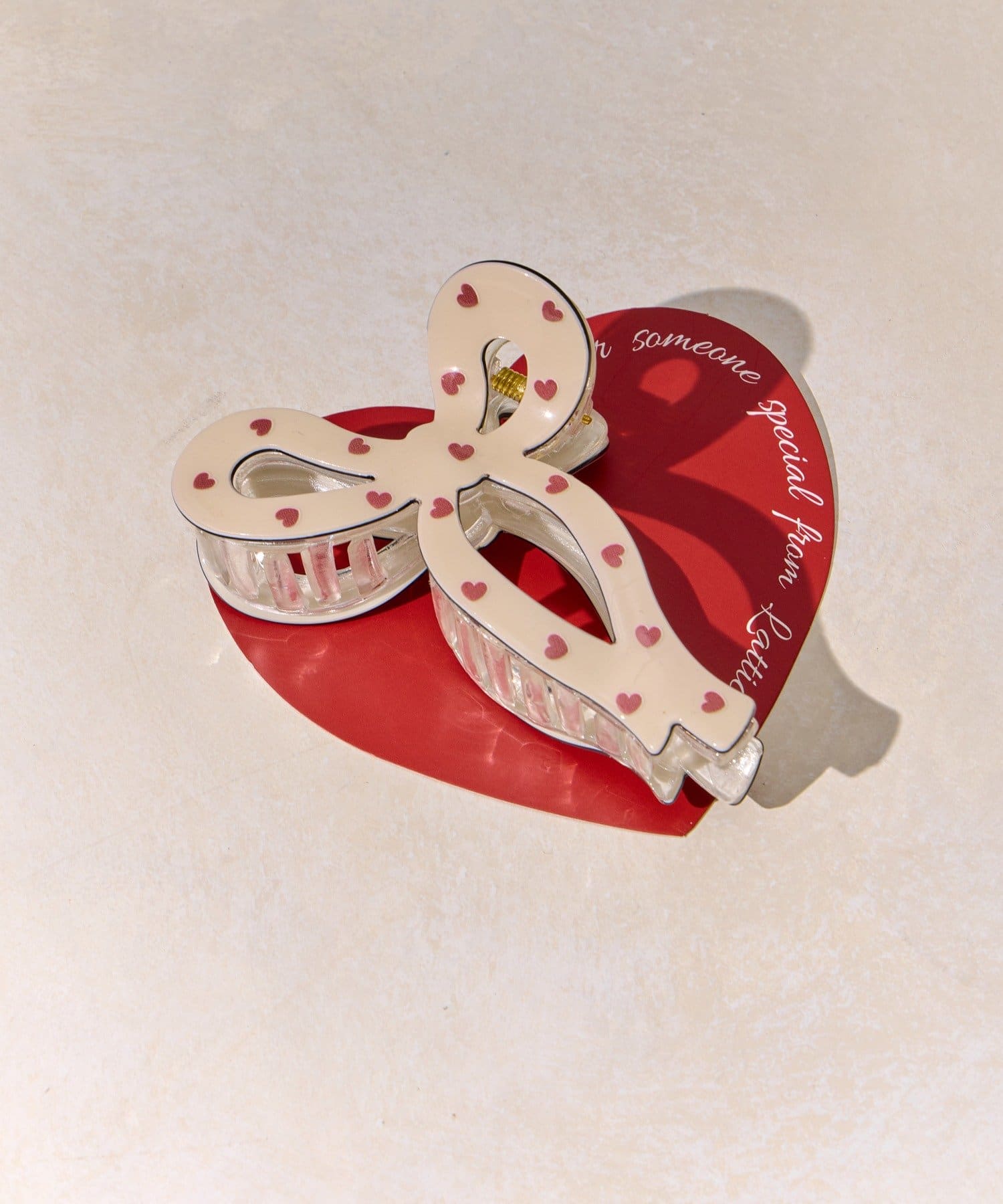 Lattice(ラティス) ハート柄リボンクリップ