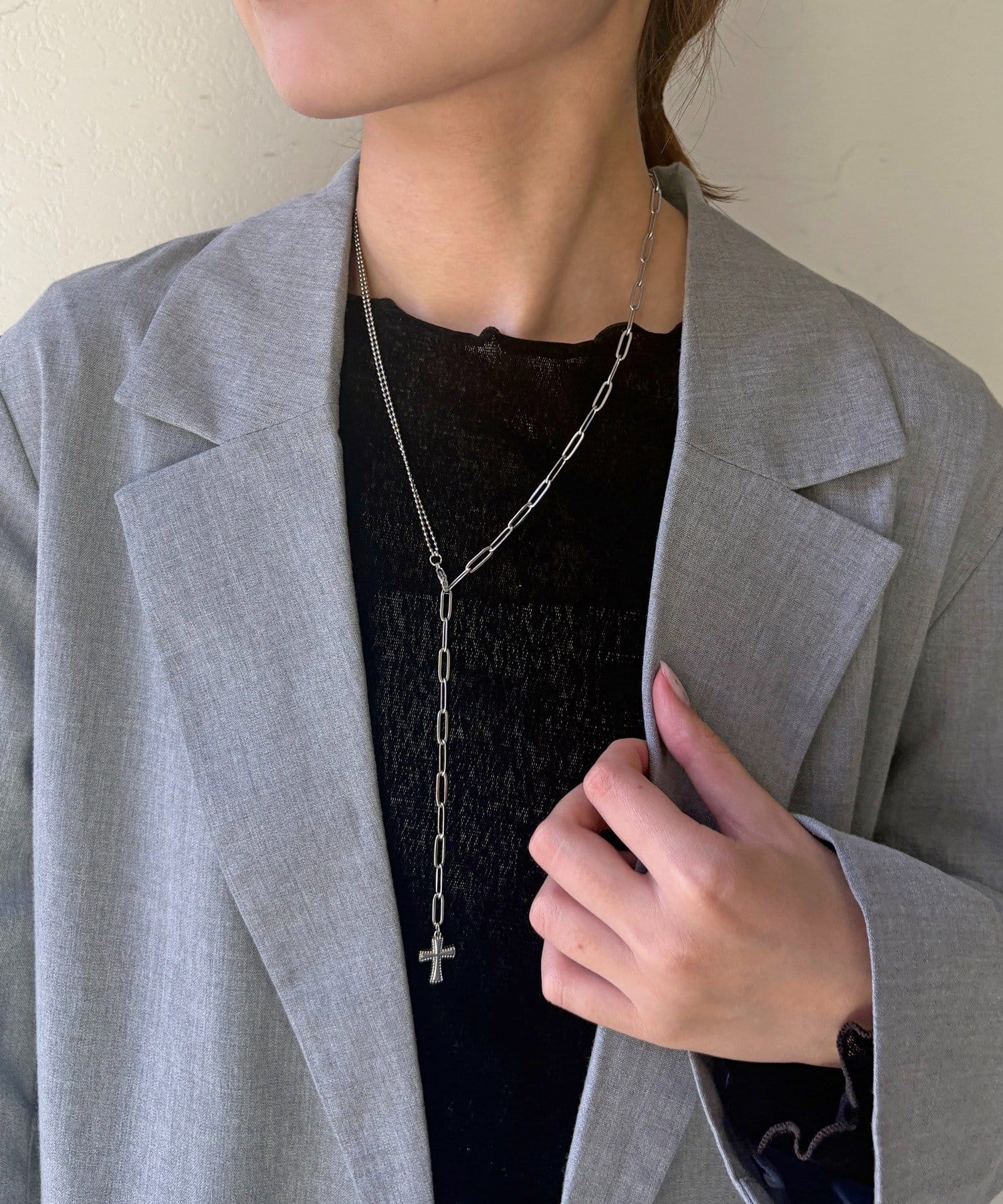 Lattice(ラティス) ＜ステンレス＞クロスネックレス