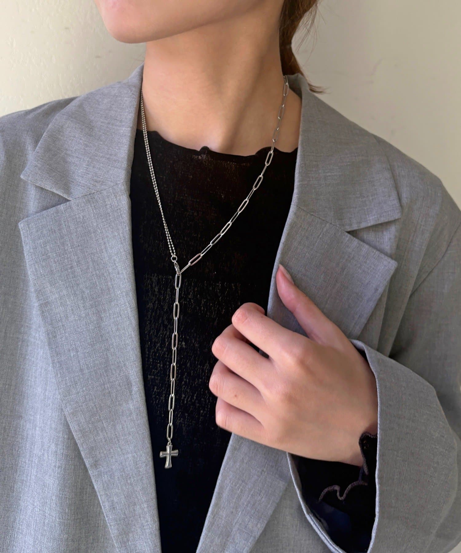 Lattice(ラティス) ＜ステンレス＞クロスネックレス