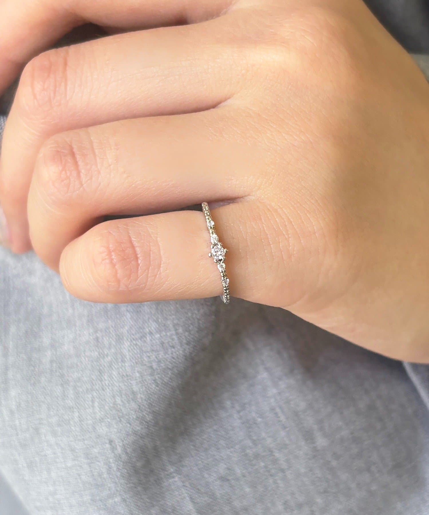 Lattice(ラティス) ストーンピンキーリング