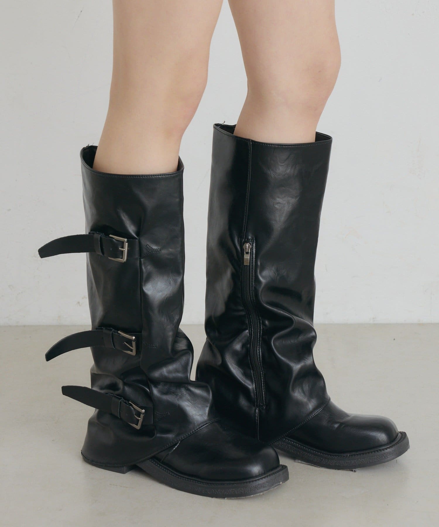 mline(エムライン) [mline]厚底ベルトロングブーツ