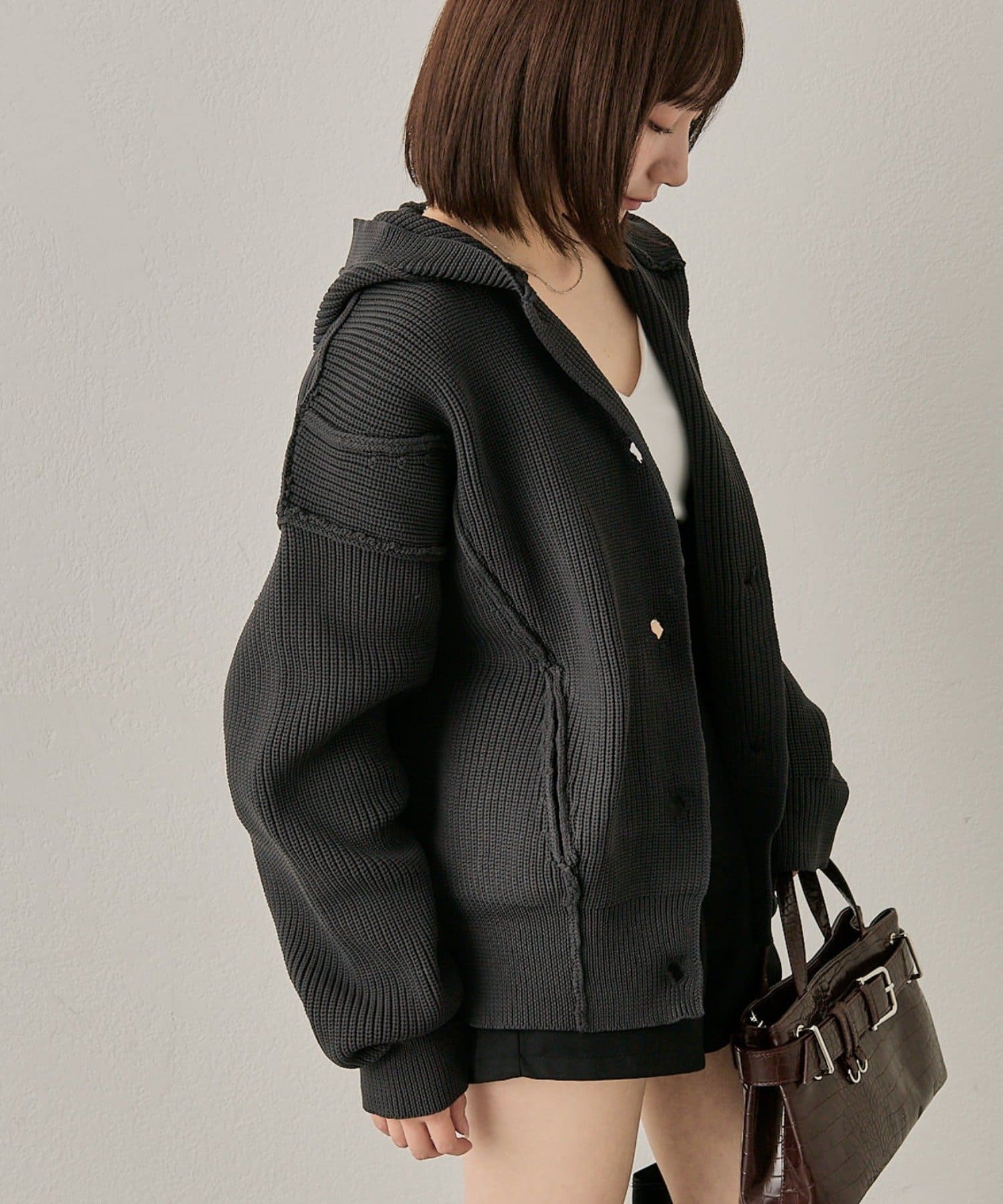 mline(エムライン) [mline]ビッグボタンカーディガン