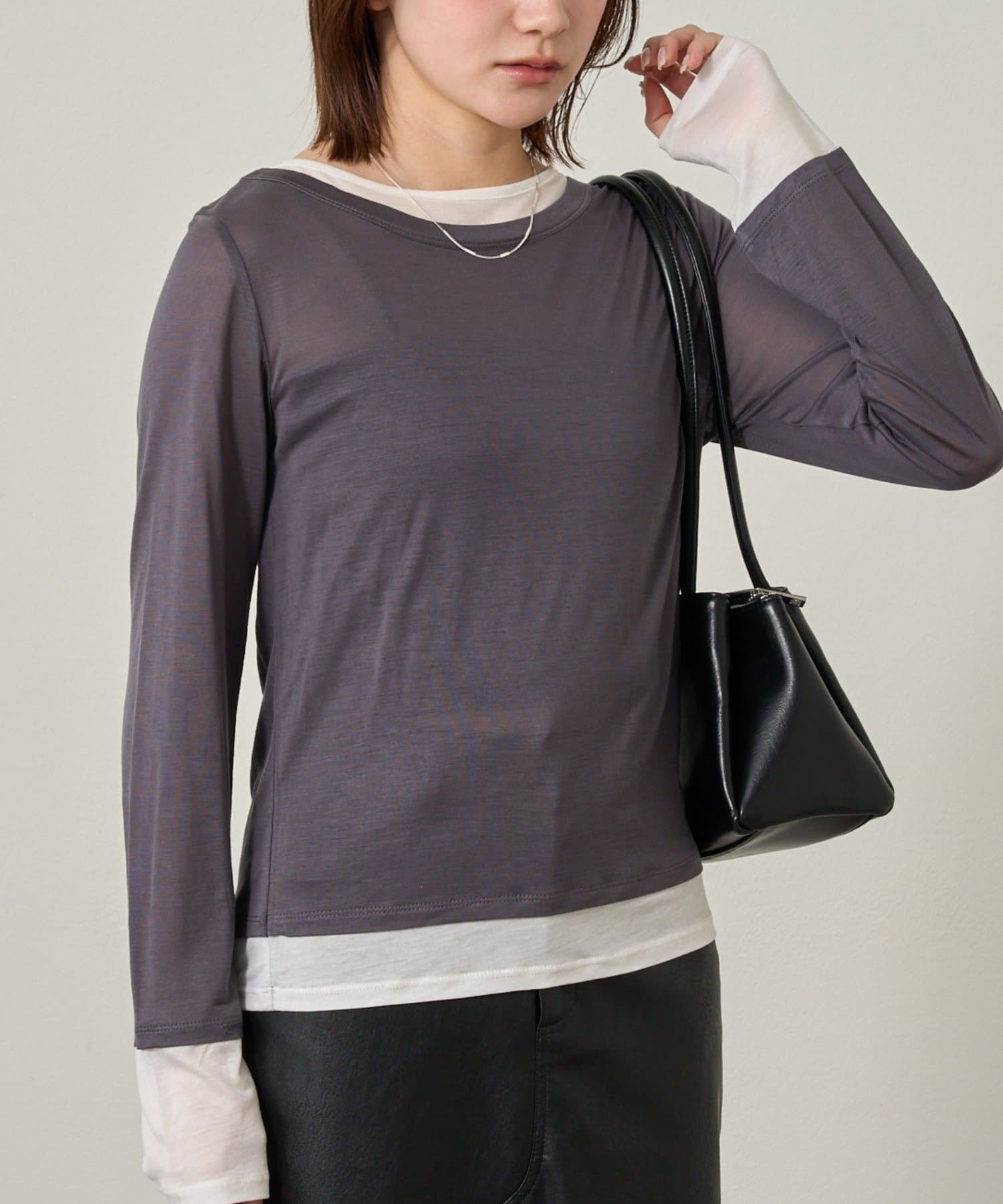 mline(エムライン) [mline]シアーレイヤード カットソー