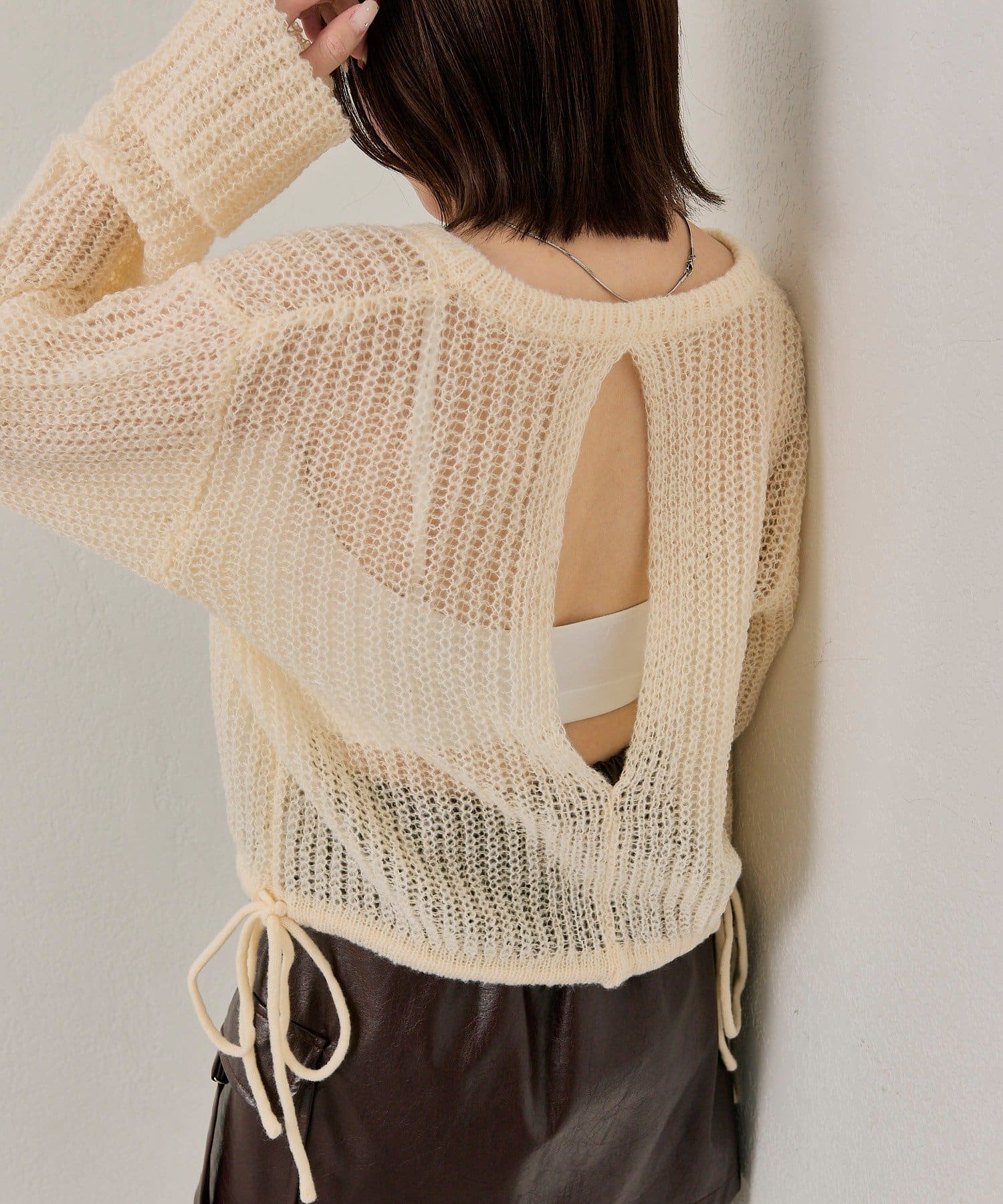 mline(エムライン) [mline]メッシュニットカーディガン