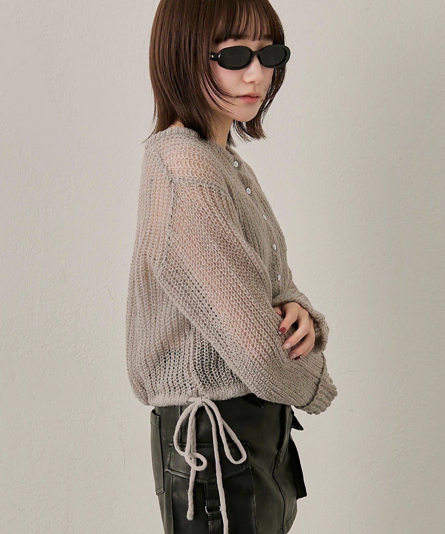 mline(エムライン) [mline]メッシュニットカーディガン