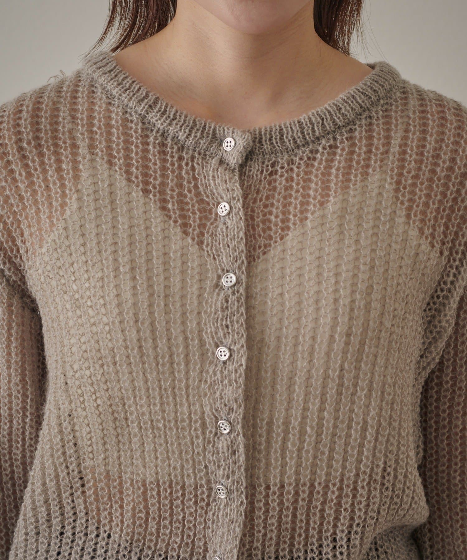 mline(エムライン) [mline]メッシュニットカーディガン