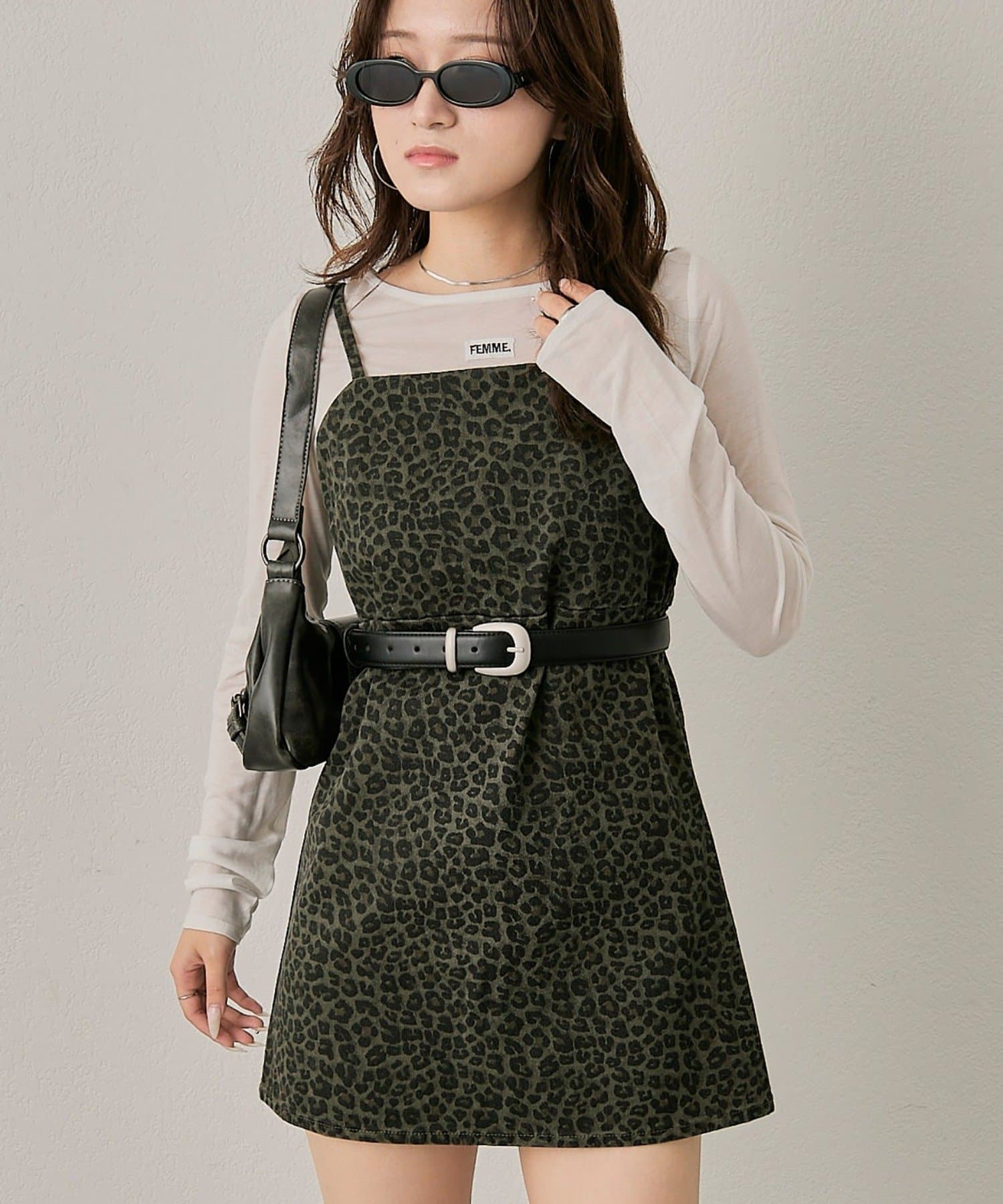 mline(エムライン) [mline]レオパード キャミワンピース