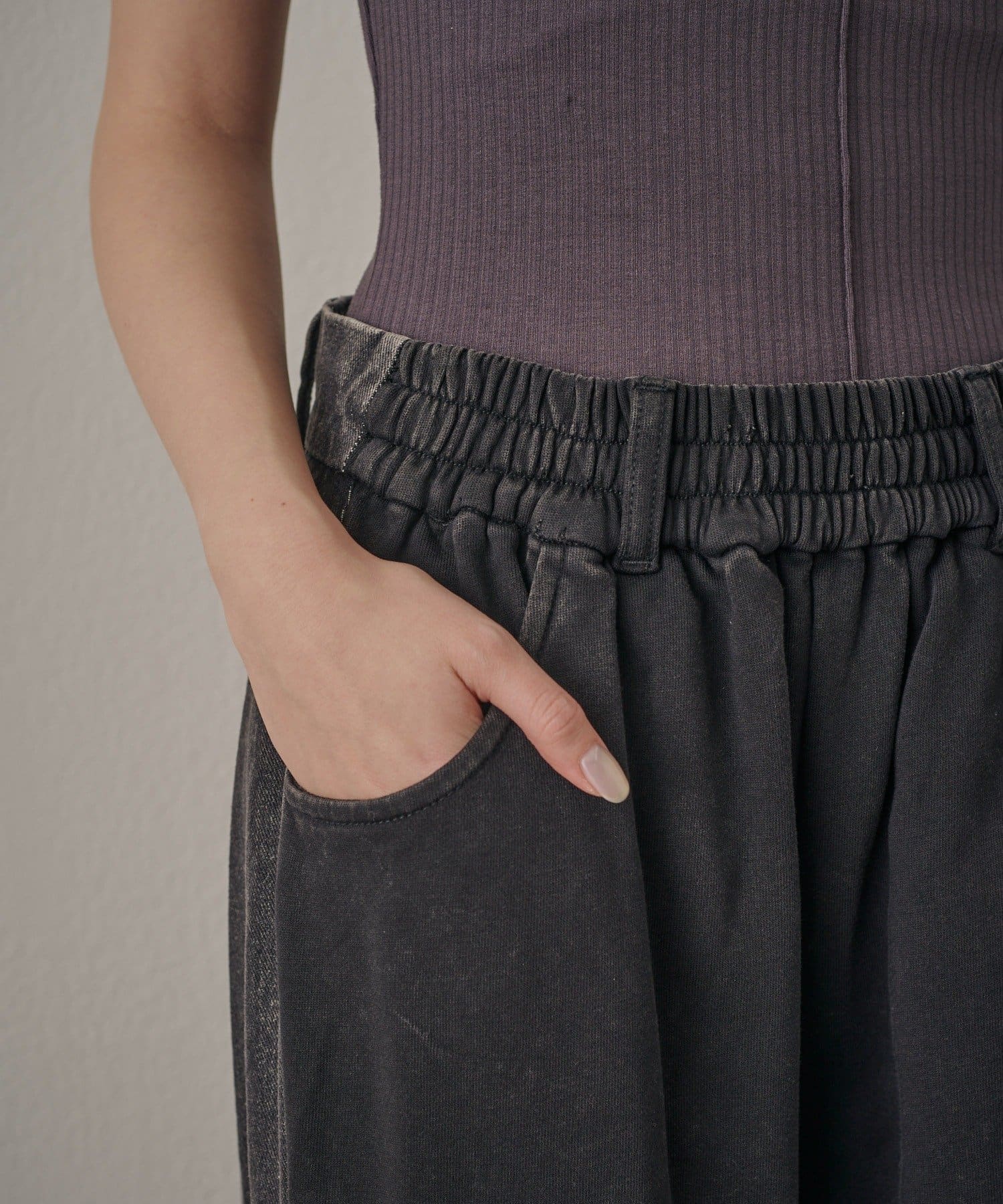 mline(エムライン) [mline]スウェット切り替えデニム