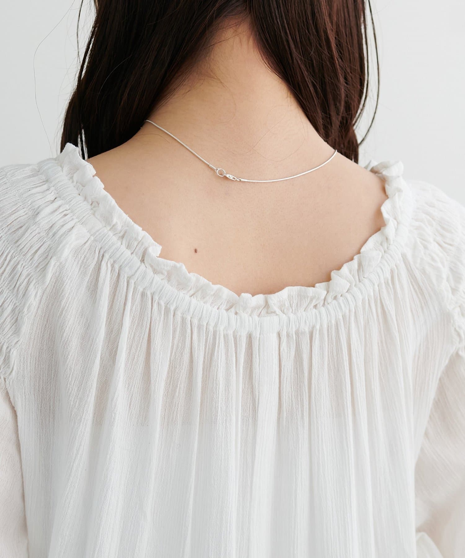 DISCOAT(ディスコート) 【SS先行予約/India】コットンクレープ肩シャーリングワンピース