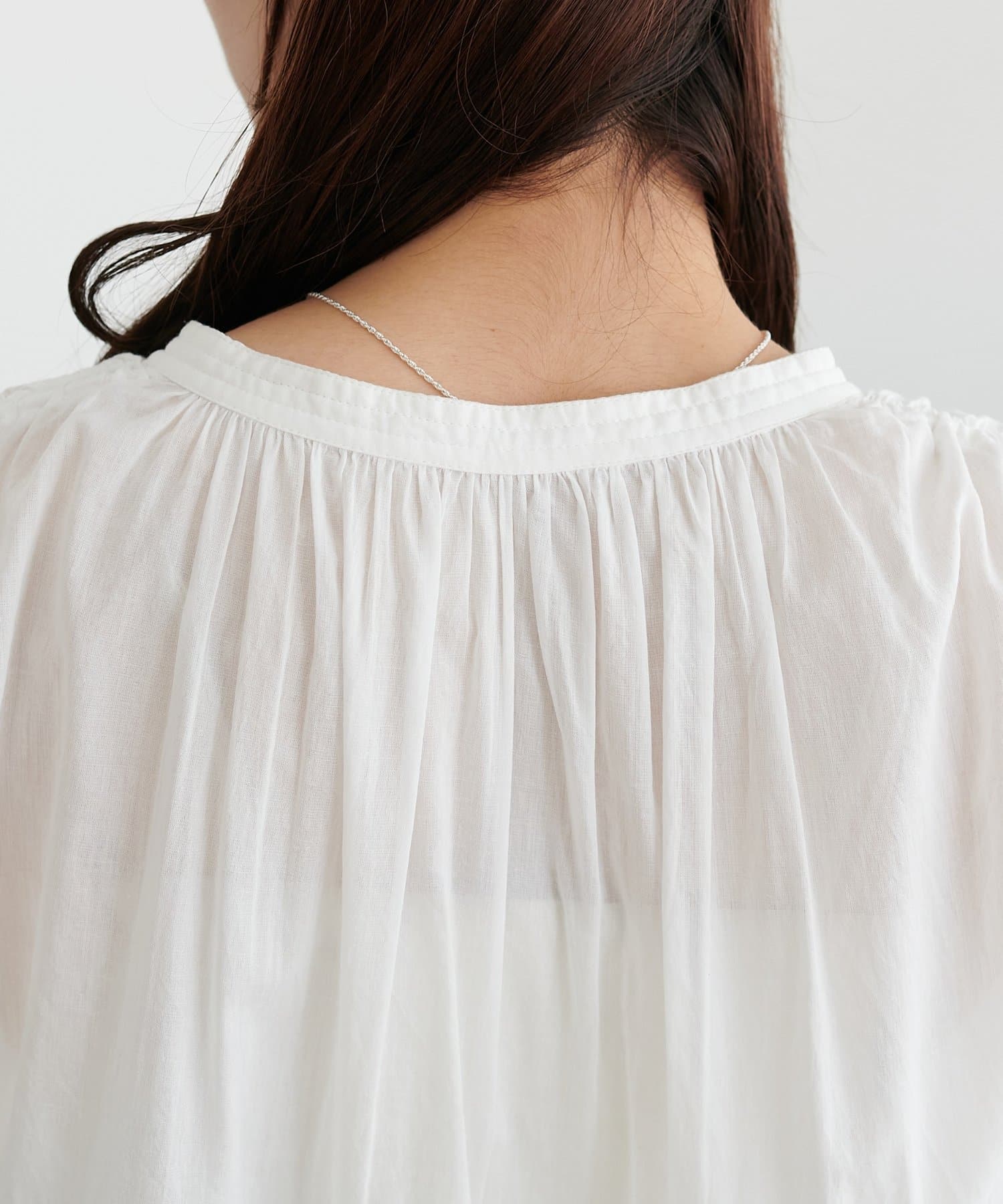 DISCOAT(ディスコート) 【India】コットンボイル肩ギャザー前開きノースリ