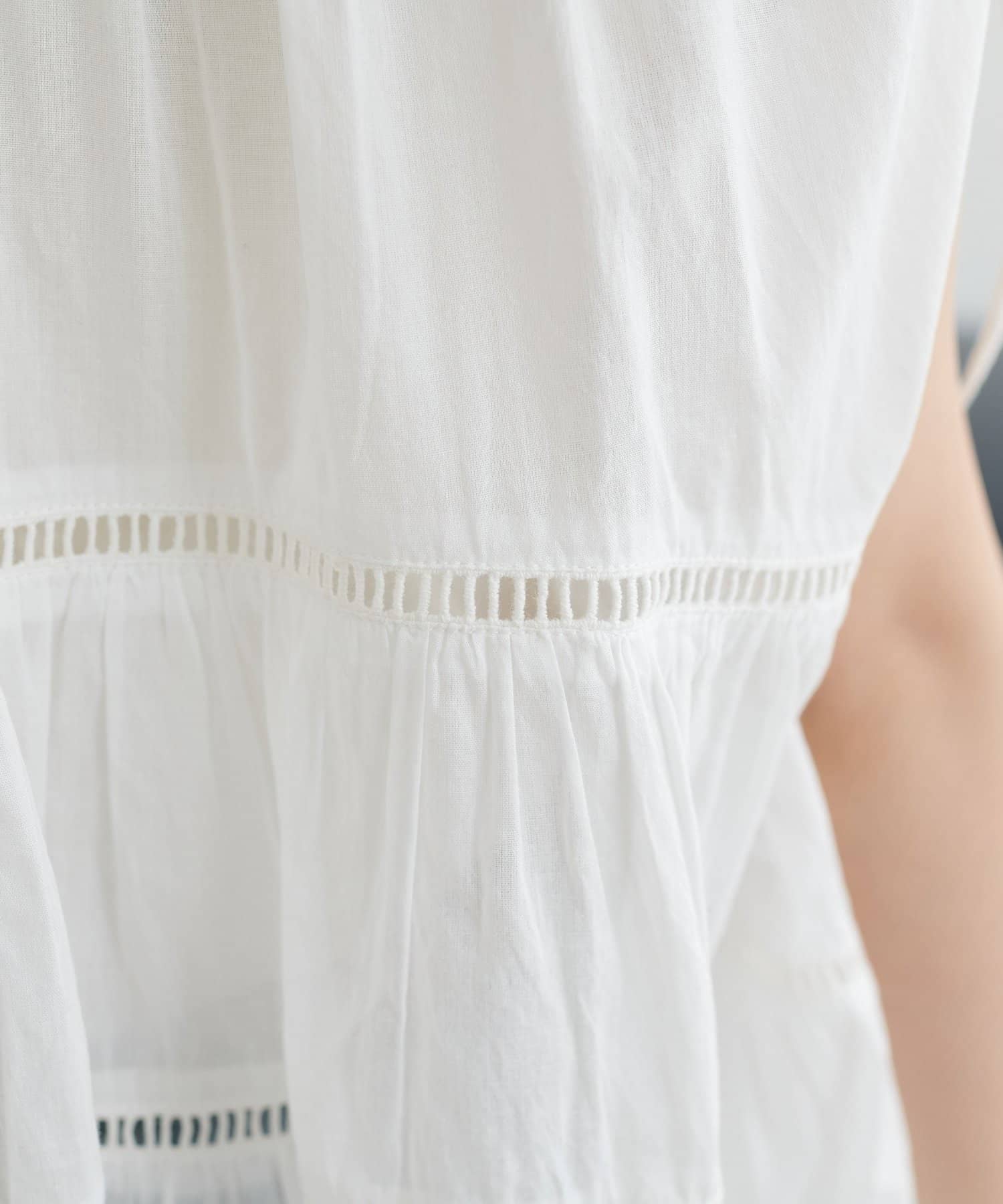 DISCOAT(ディスコート) 【India】コットンボイル肩ギャザー前開きノースリ