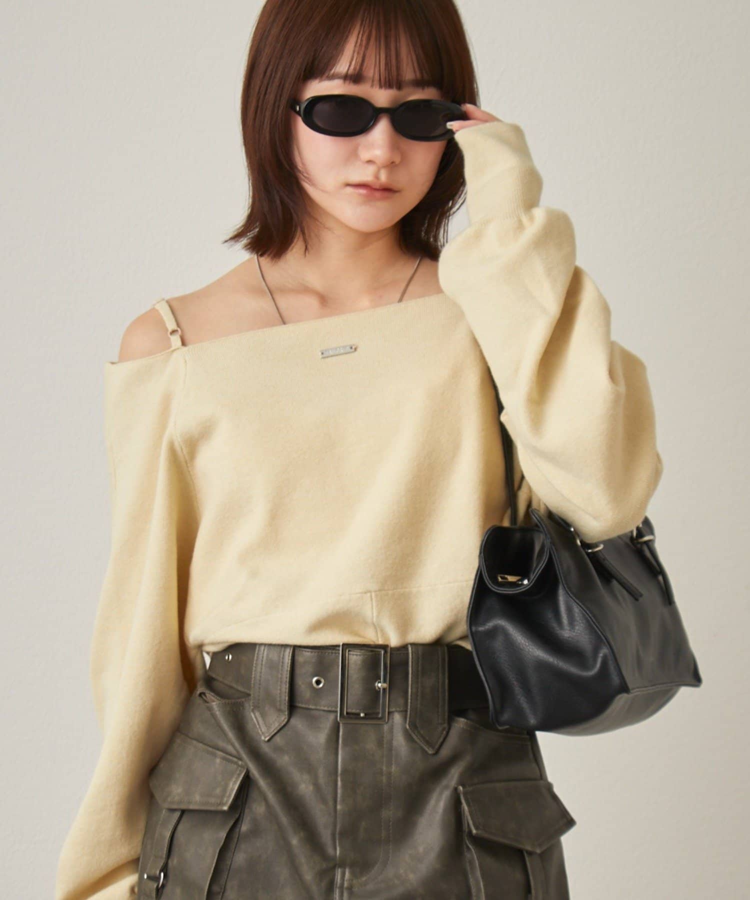 mline(エムライン) [mline]ショルダースウェット ライクニット