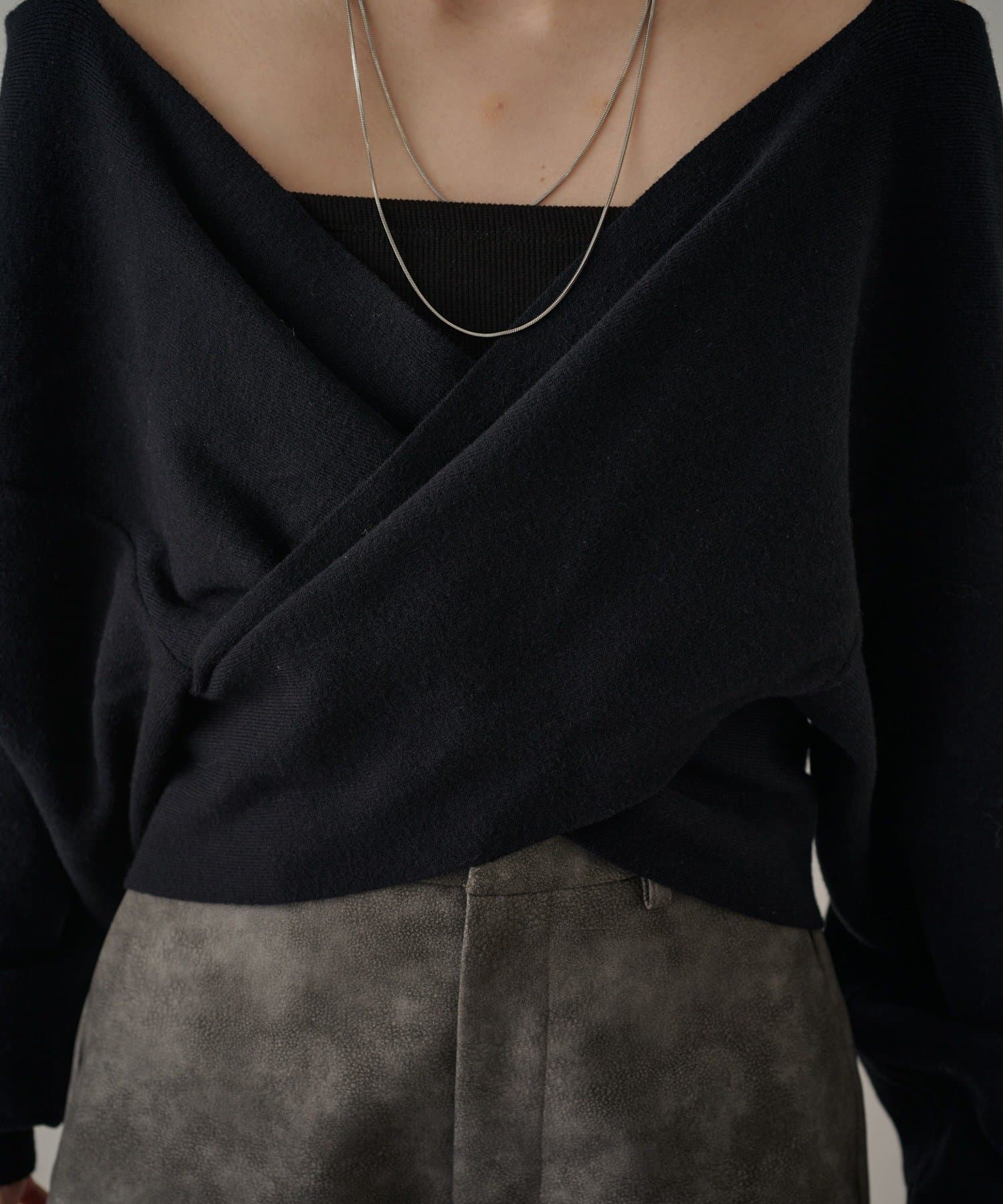 mline(エムライン) [mline]ショルダースウェット ライクニット