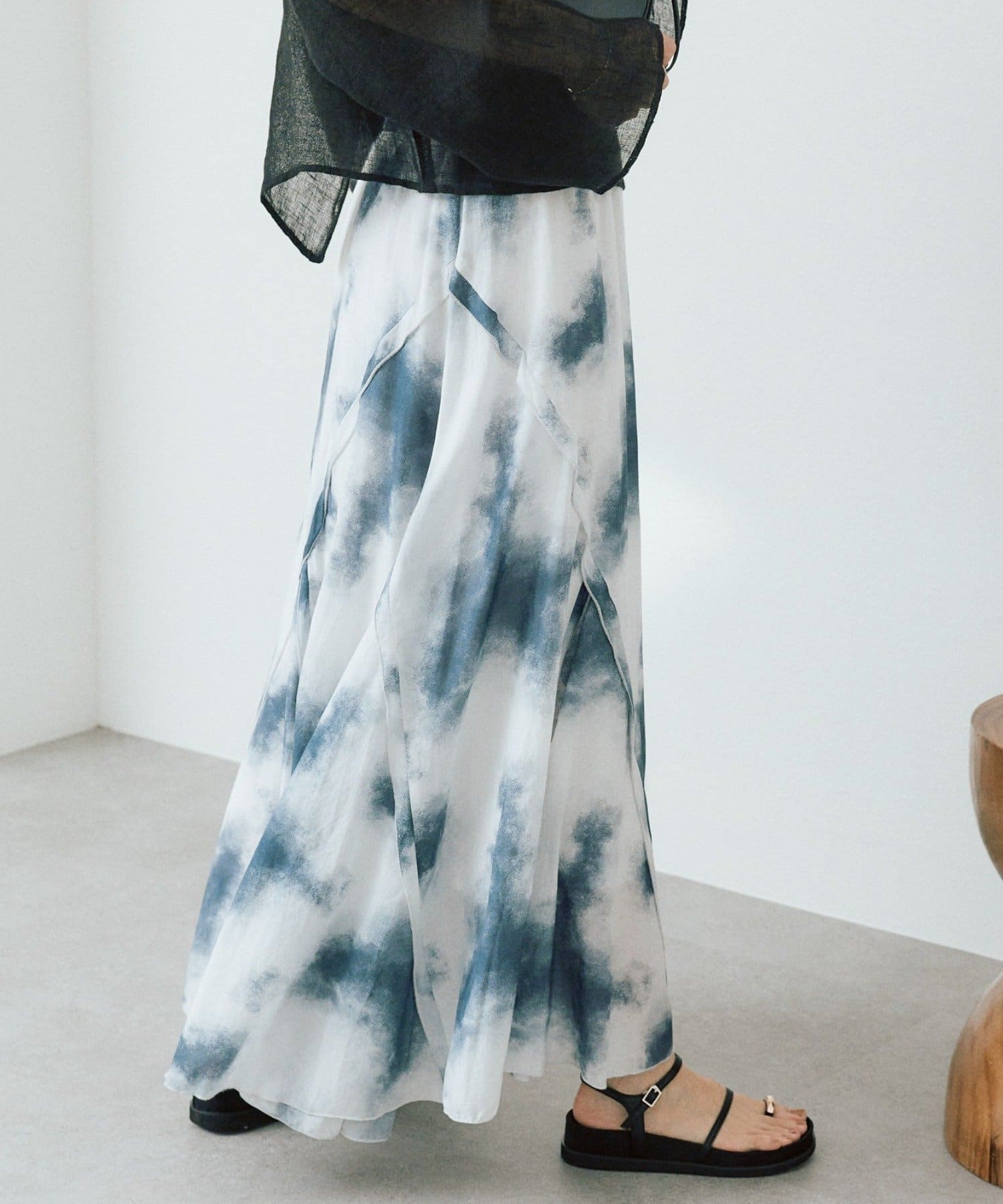 RIVE DROITE(リヴドロワ) 予約【à Nice （ア ・ニース）】タイダイプリントギャザースカート/5月下旬お届け予定