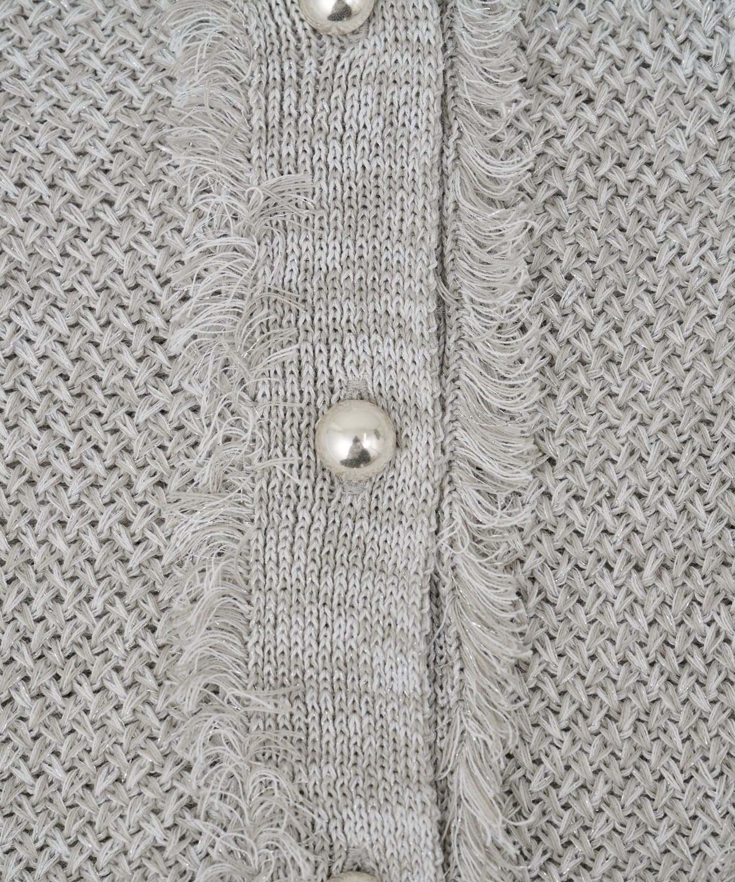 La boutique BonBon(ラブティックボンボン) 【オフでもオフィスでも】綿麻ラメバスケットカーディガン