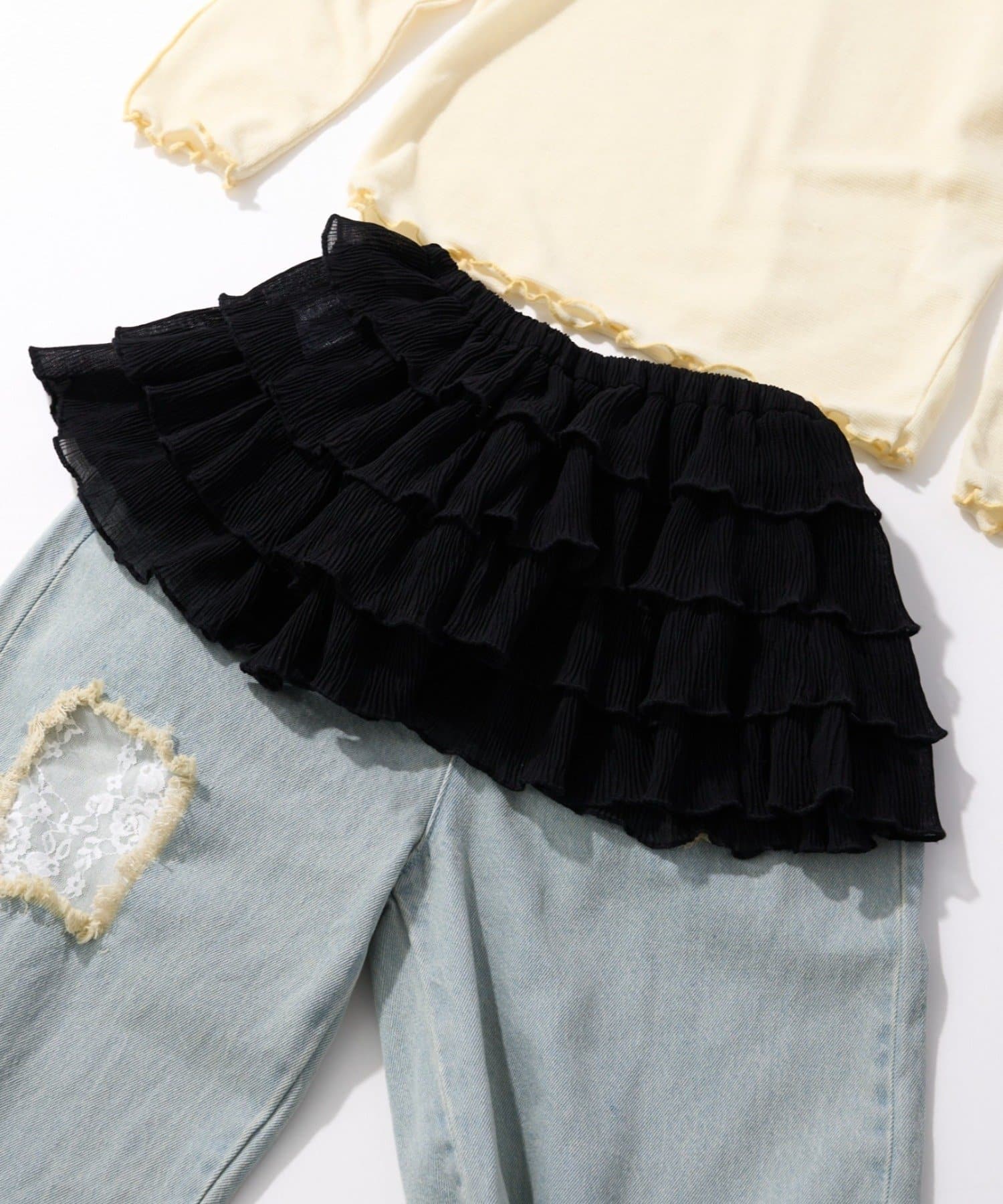 CIAOPANIC TYPY(チャオパニックティピー) 【KIDS】レイヤードティアードミニスカート