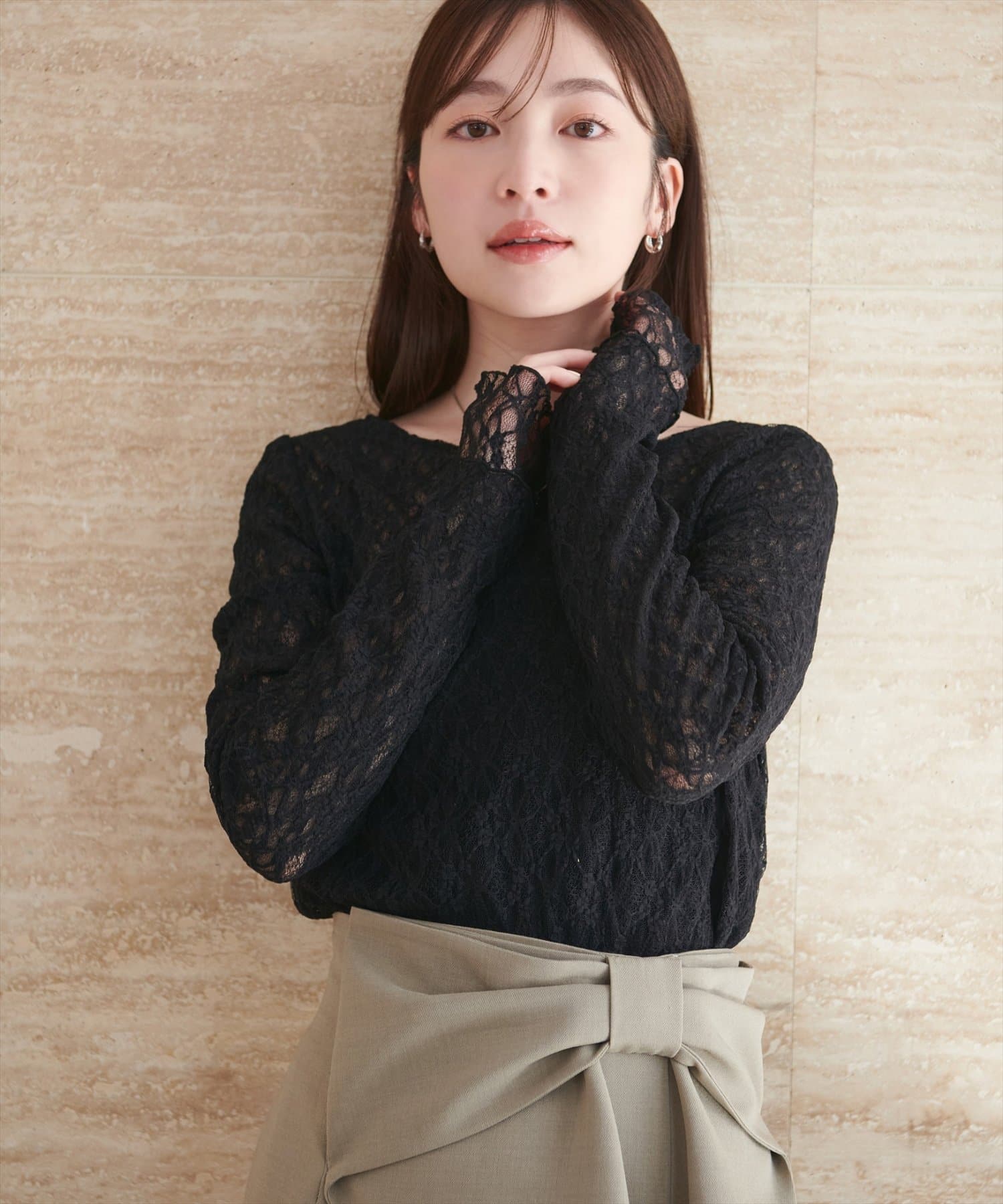 natural couture(ナチュラルクチュール) リバーシブルレーストップス