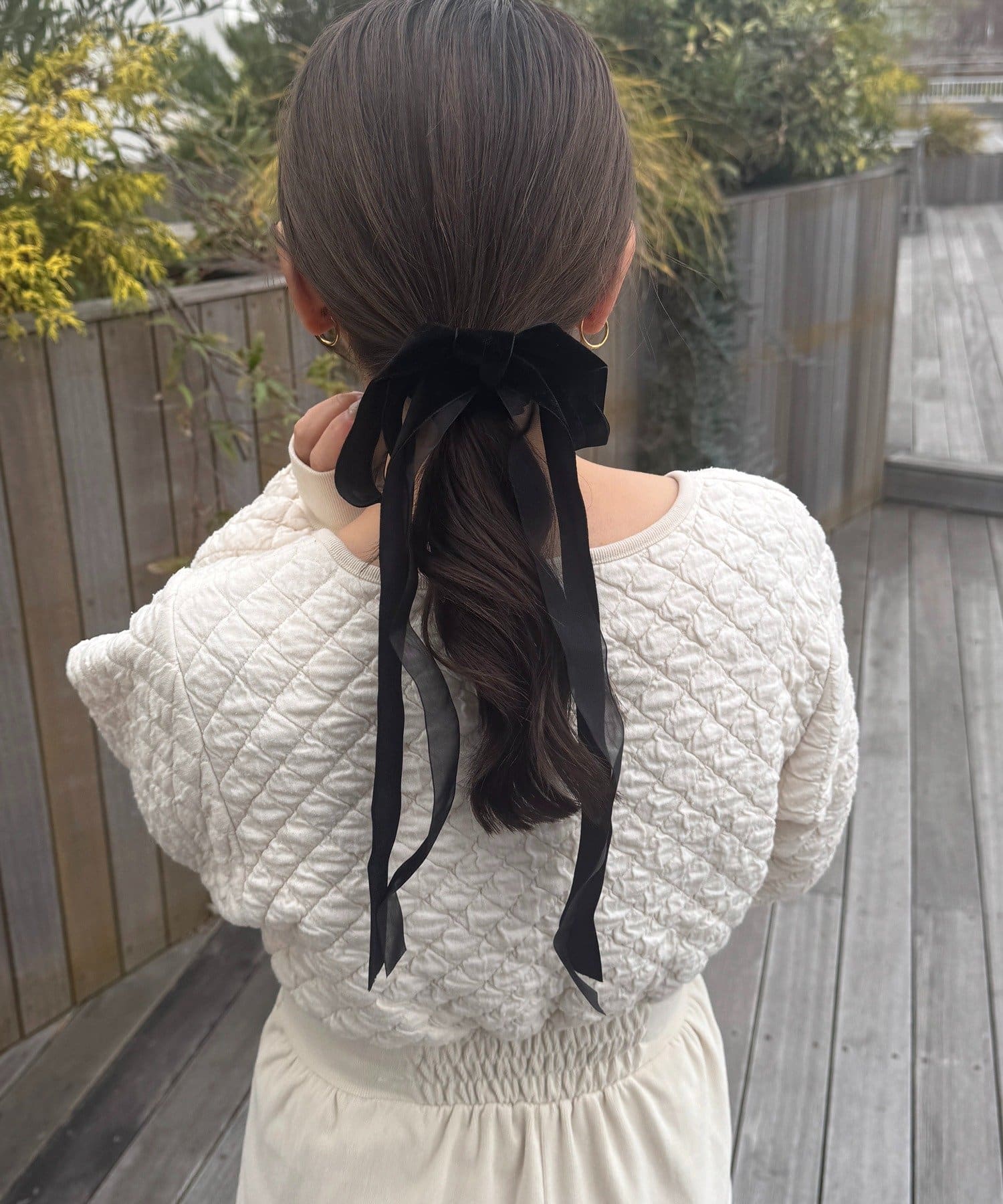 Lattice(ラティス) 【1/1 11:00～販売開始】【keeco企画】ベロアロングリボンシュシュ