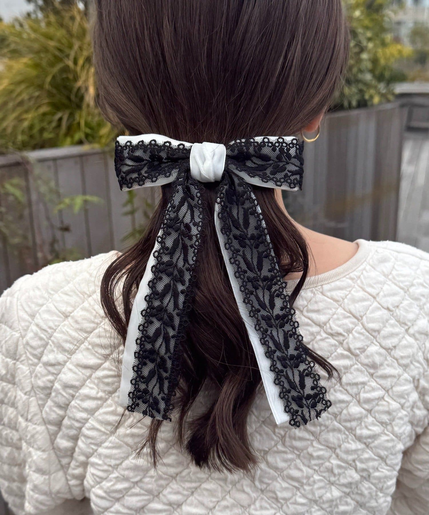 Lattice(ラティス) 【1/1 11:00～販売開始】【keeco企画】レースリボンバレッタ