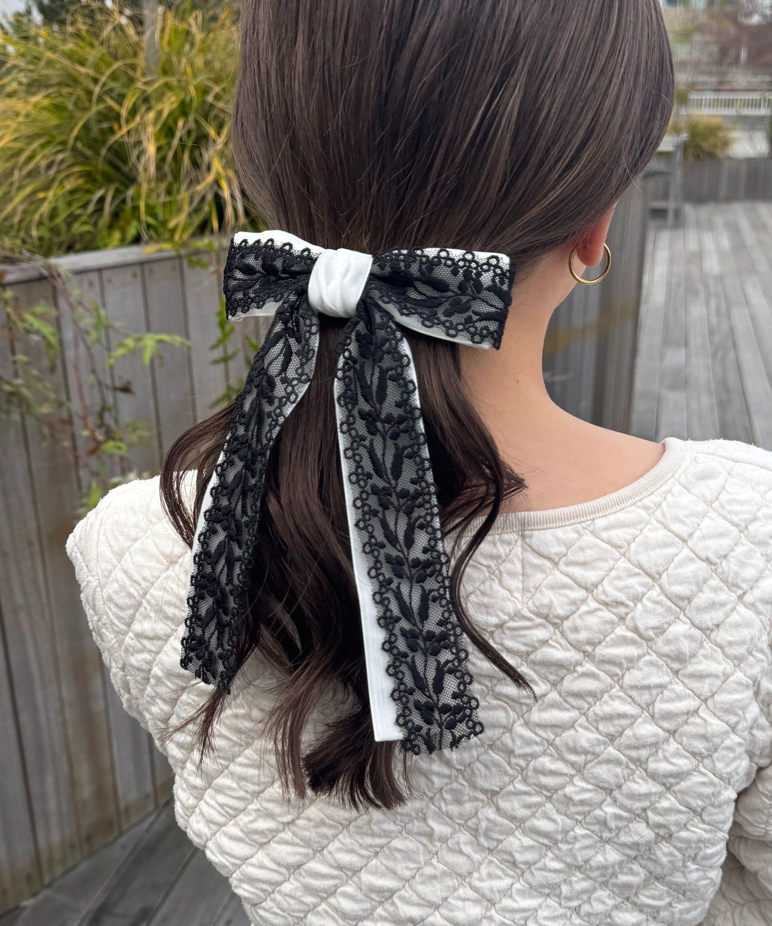 Lattice(ラティス) 【1/1 11:00～販売開始】【keeco企画】レースリボンバレッタ