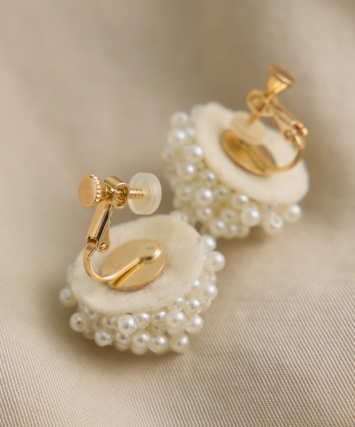 PUAL CE CIN(ピュアルセシン) パールフラワーイヤリング