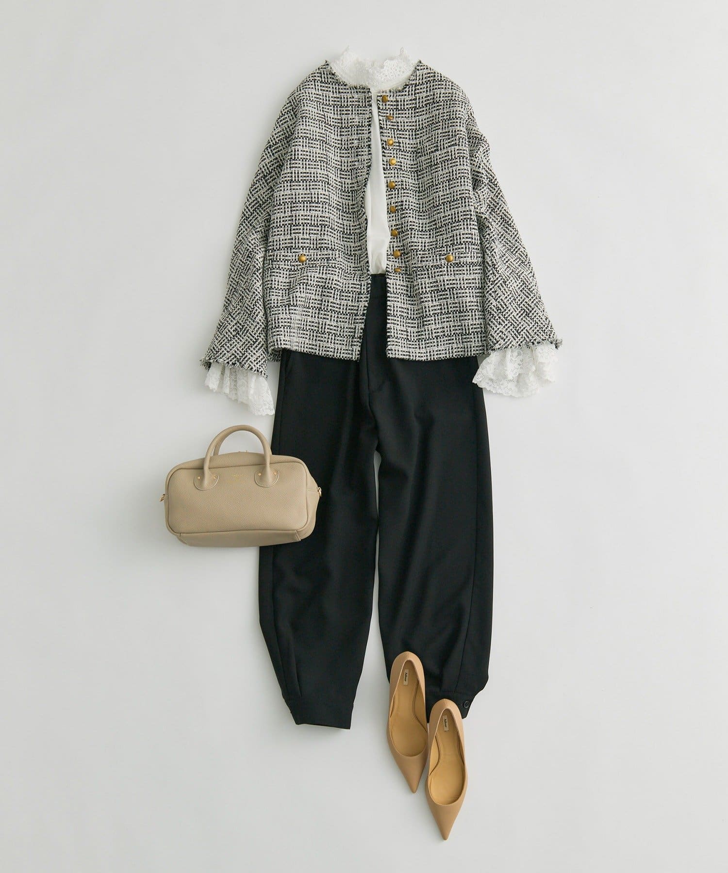 PUAL CE CIN(ピュアルセシン) 【Du noir】【日本製】裾カフスパンツ