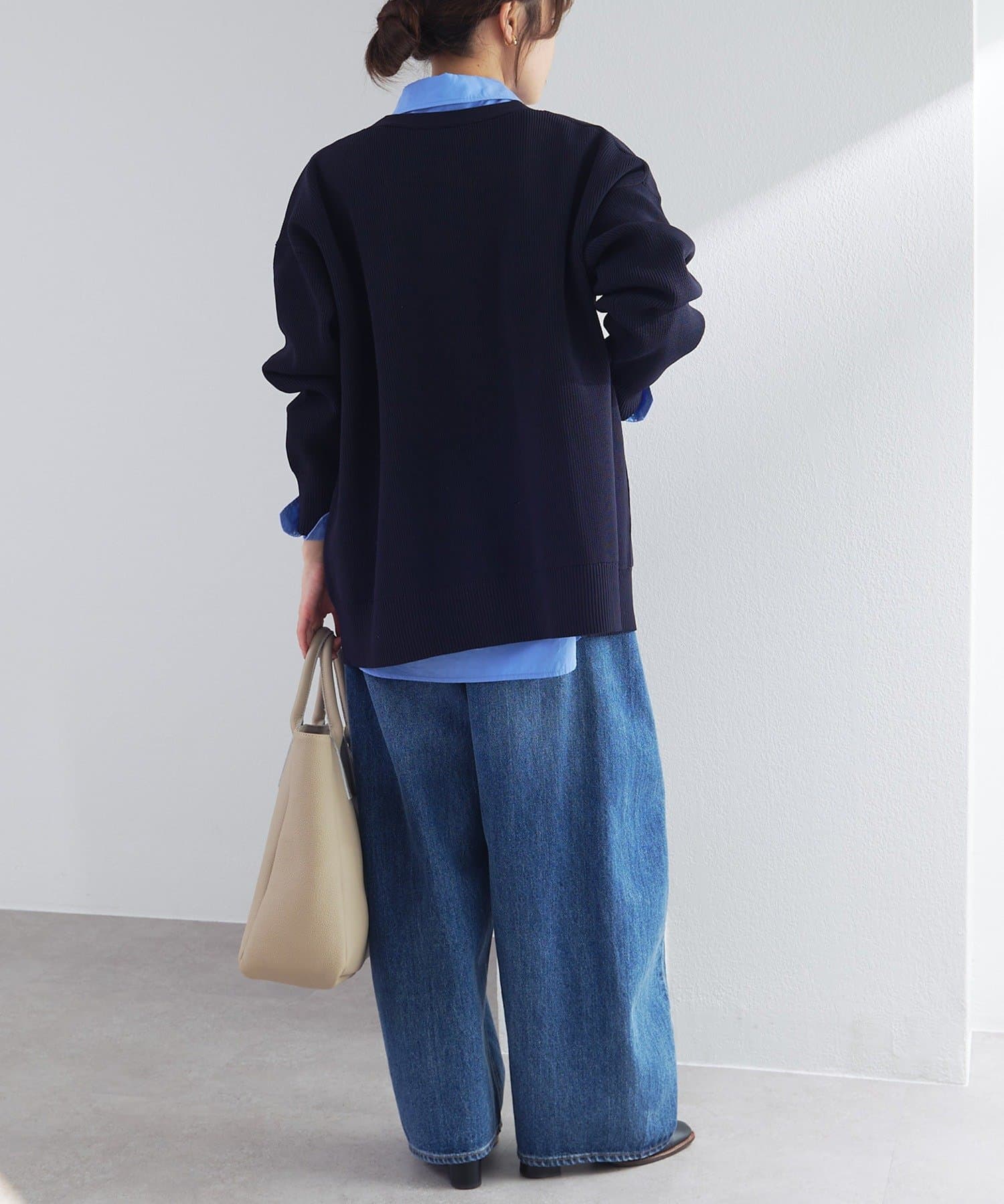 PUAL CE CIN(ピュアルセシン) 【WEB限定/Du noir】スポンディッシュBIG Vネックカーディガン