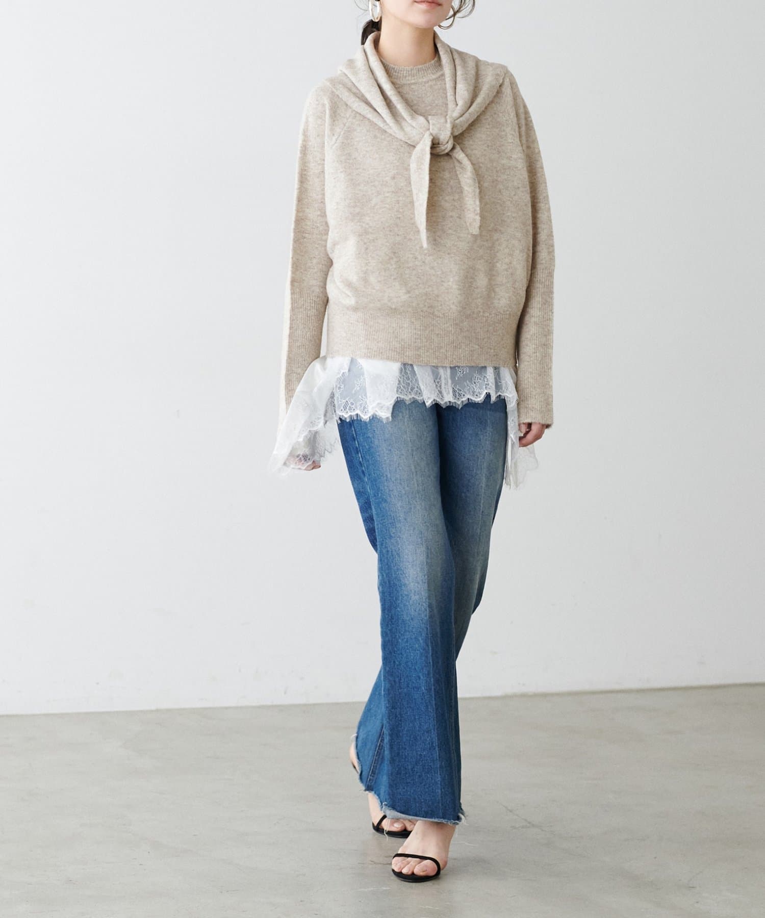 LARUTA(ラルータ) スカーフセットニットプルオーバー