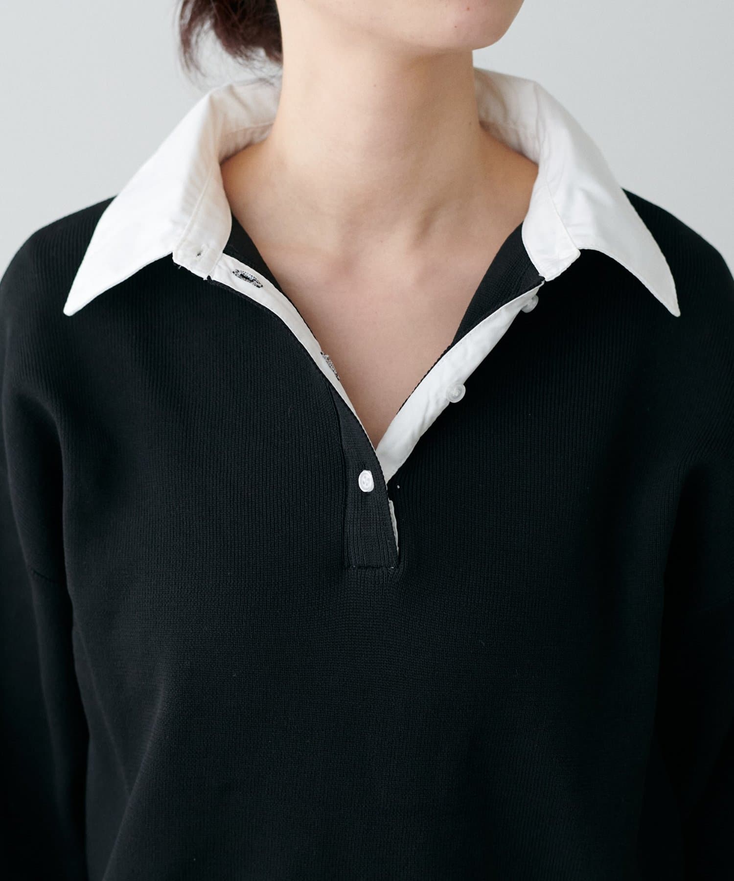 LARUTA(ラルータ) シャツ衿ポロニットプルオーバー