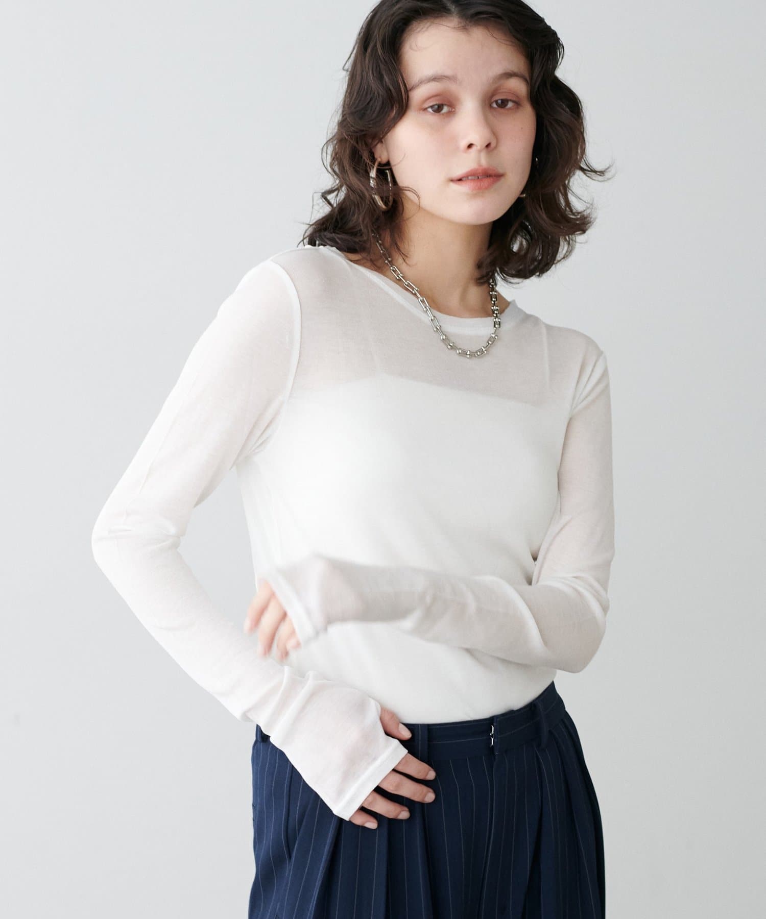 LARUTA(ラルータ) シアークルーネックプルオーバー