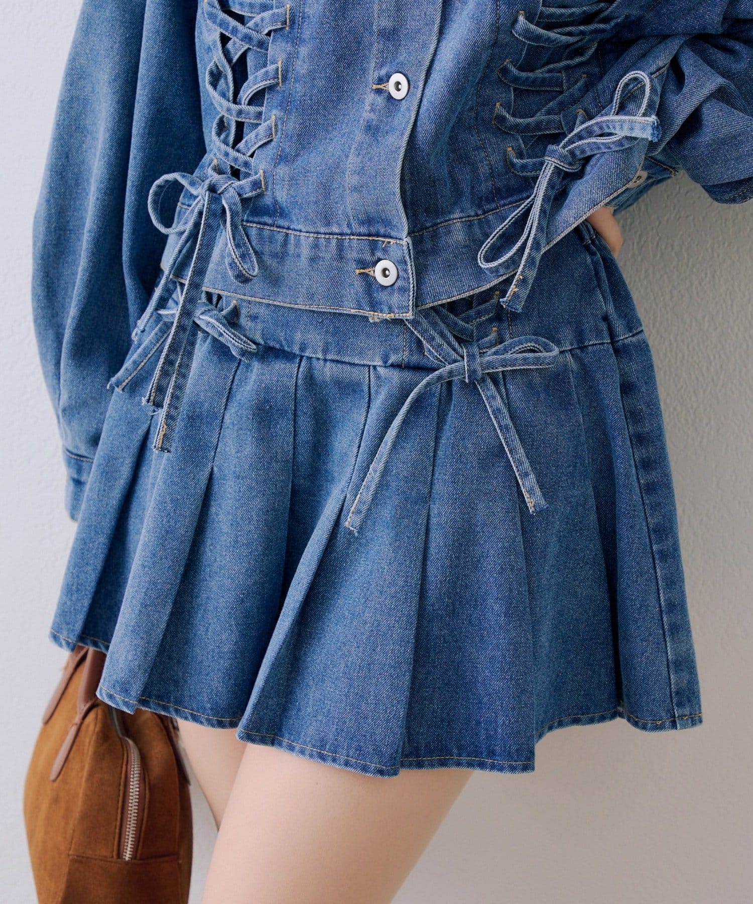 Remind me and forever(リマインドミーアンドフォーエバー) 【SETUP】レースUPミニプリーツスカート