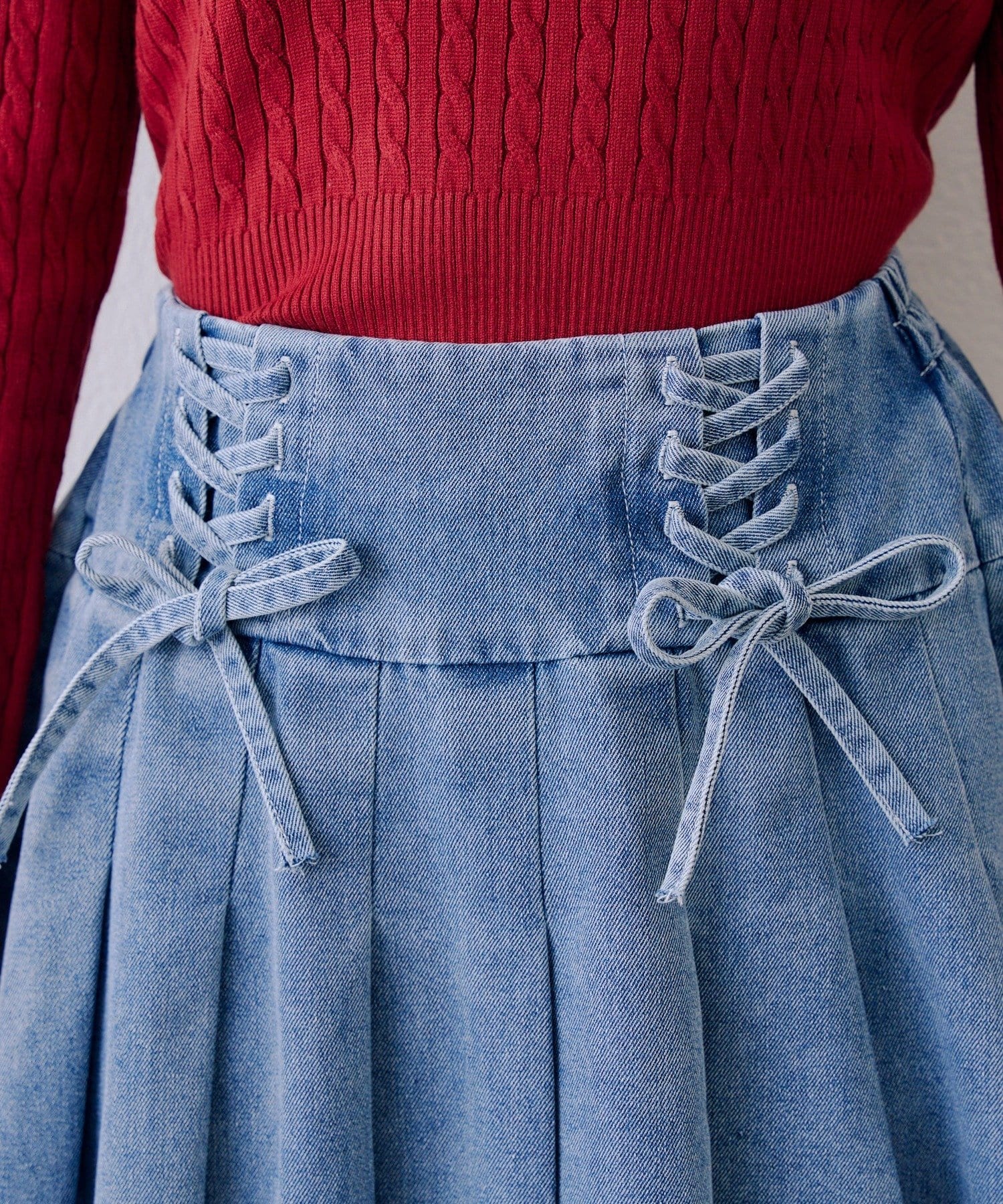 Remind me and forever(リマインドミーアンドフォーエバー) 【SETUP】レースUPミニプリーツスカート