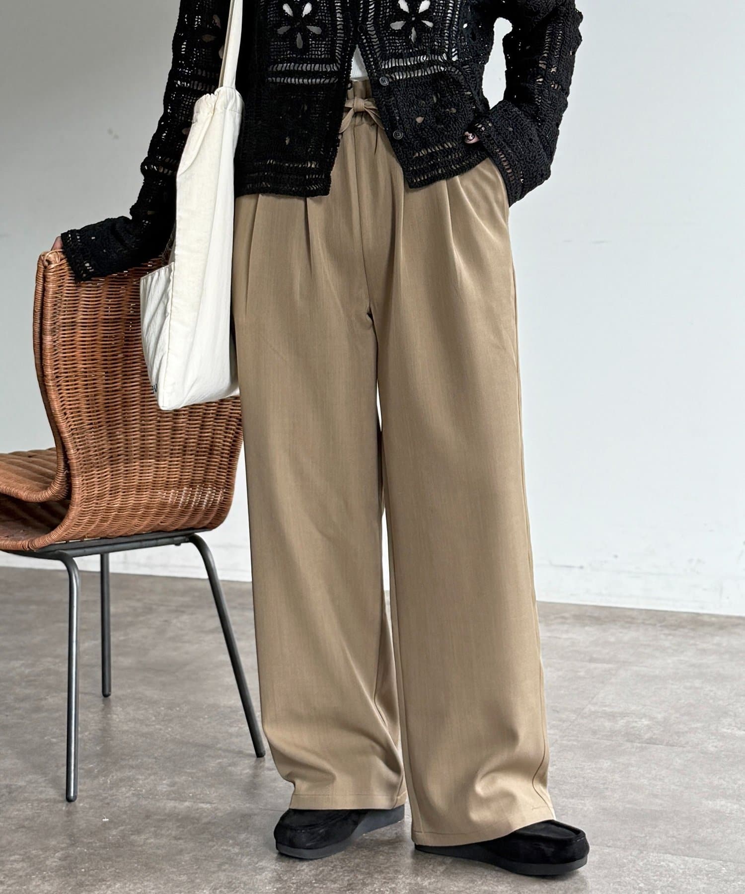 CPCM(シーピーシーエム) ウエストフリルイージーパンツ