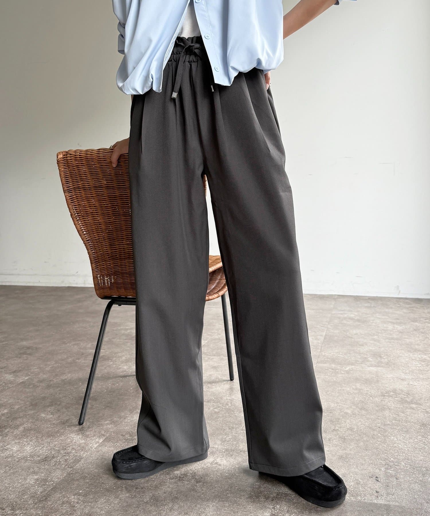 CPCM(シーピーシーエム) ウエストフリルイージーパンツ