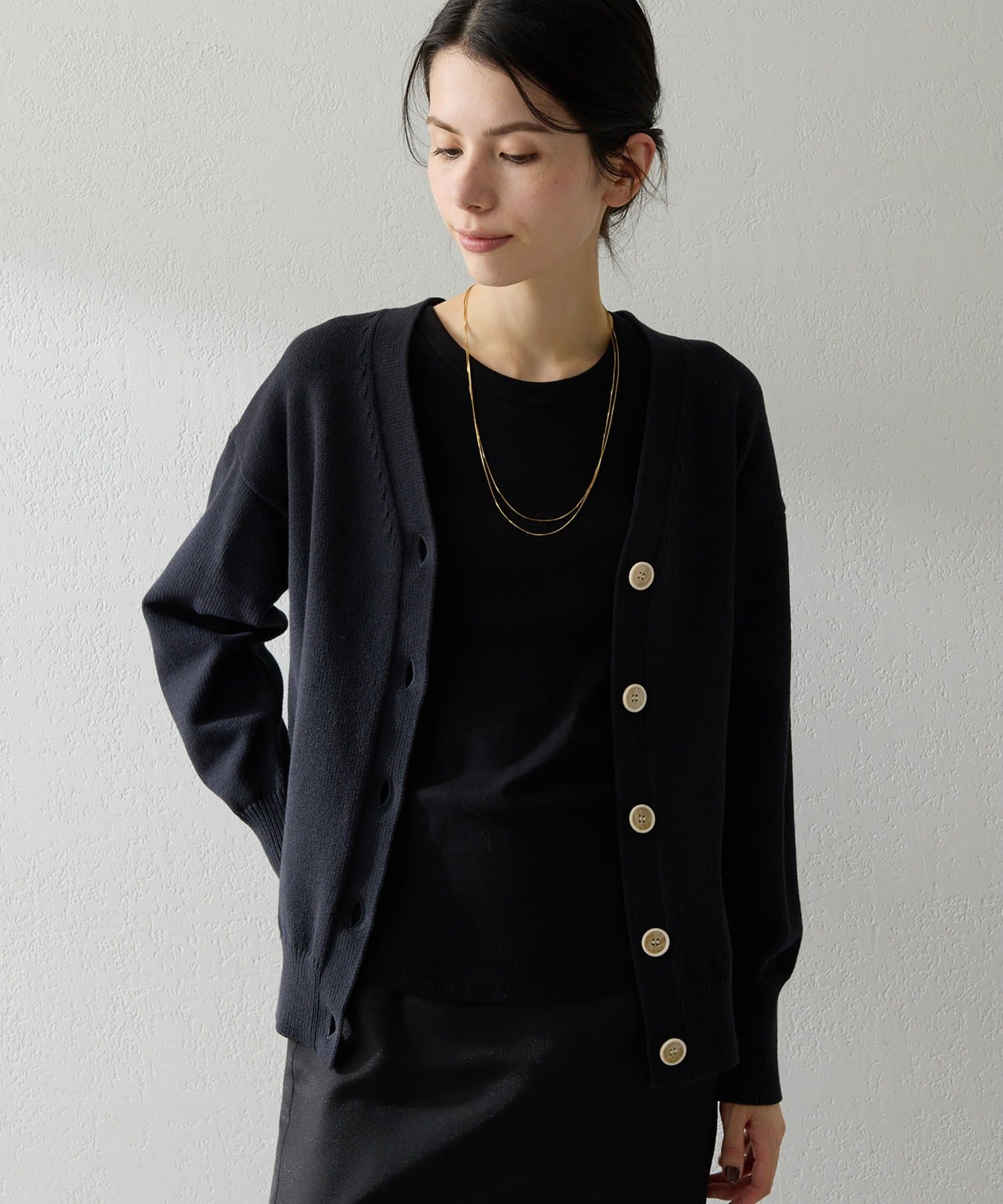 Whim Gazette(ウィム ガゼット) ボタンカーディガン