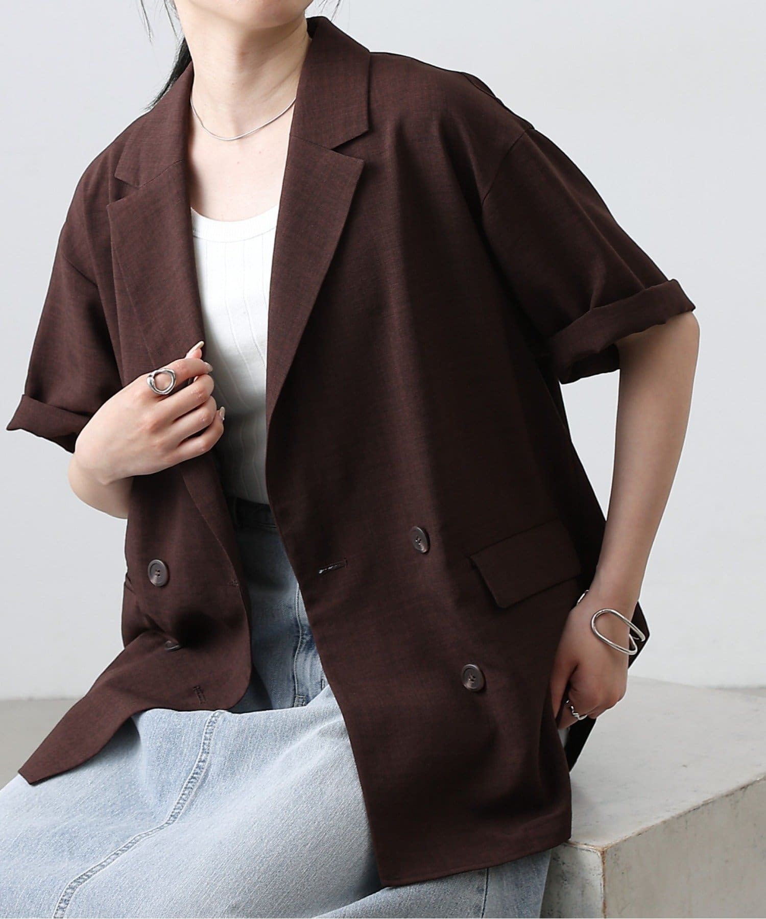 COLONY 2139(コロニー トゥーワンスリーナイン) 【リバイバル】テックリネン半袖テーラードジャケット