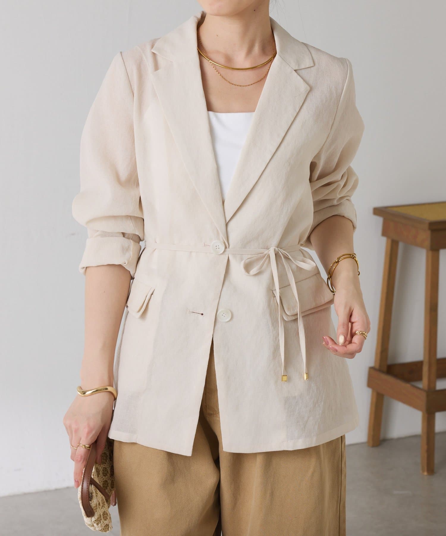 COLLAGE GALLARDAGALANTE(コラージュ ガリャルダガランテ) 【軽量/冷房対策】ダブルポケットシアージャケット