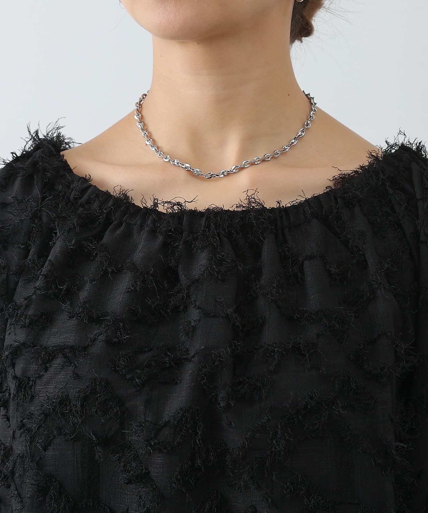 COLONY 2139(コロニー トゥーワンスリーナイン) フリンジジャガードマルチWAYブラウス