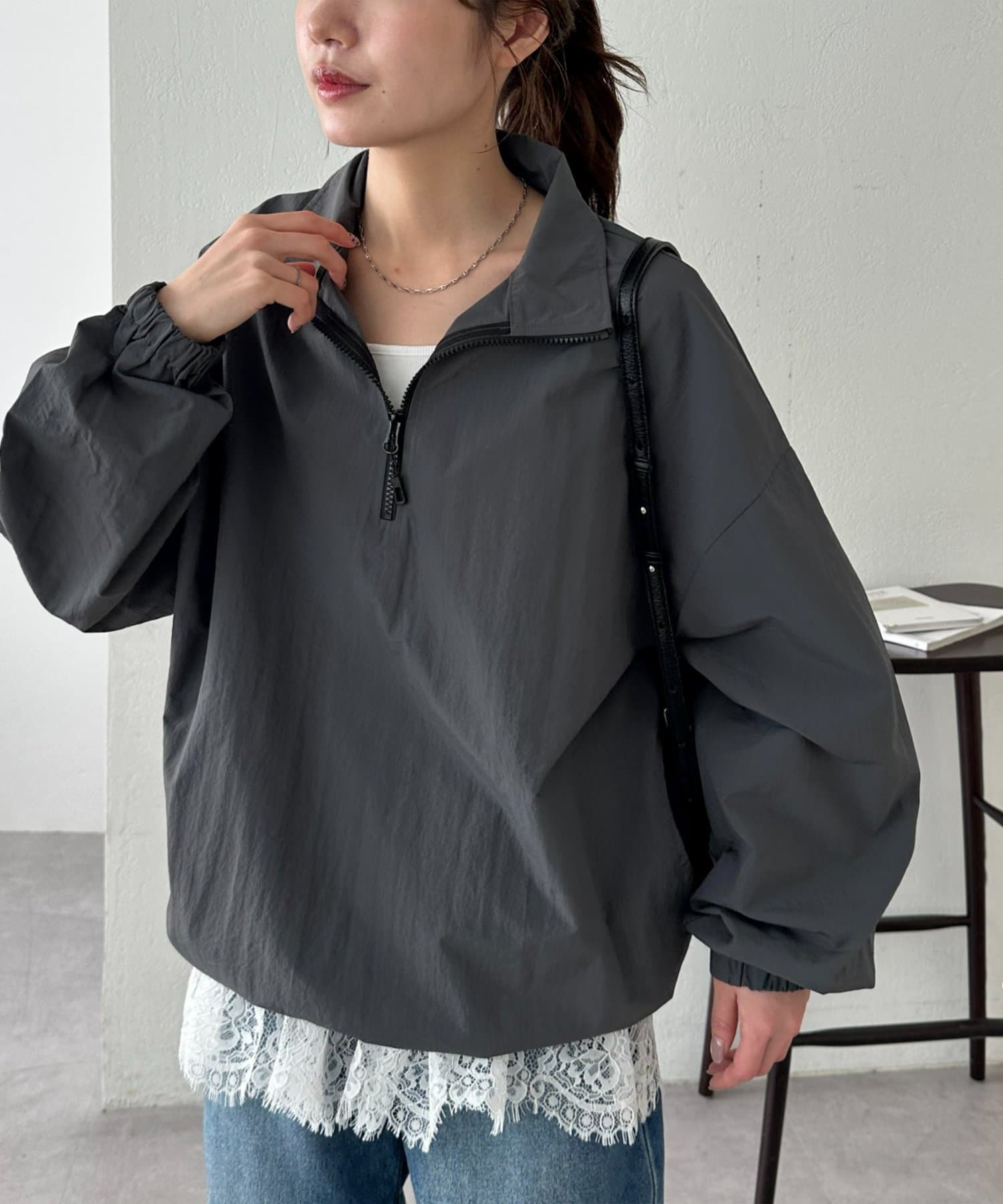 DISCOAT(ディスコート) 【Enlude/SS先行予約】ナイロンハーフジッププルオーバー