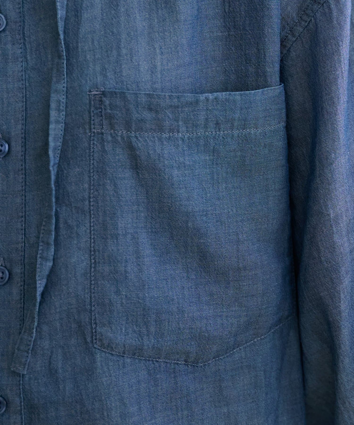 DISCOAT(ディスコート) 【Enlude】シアーデニムフードオーバーシャツ《ユニセックス》