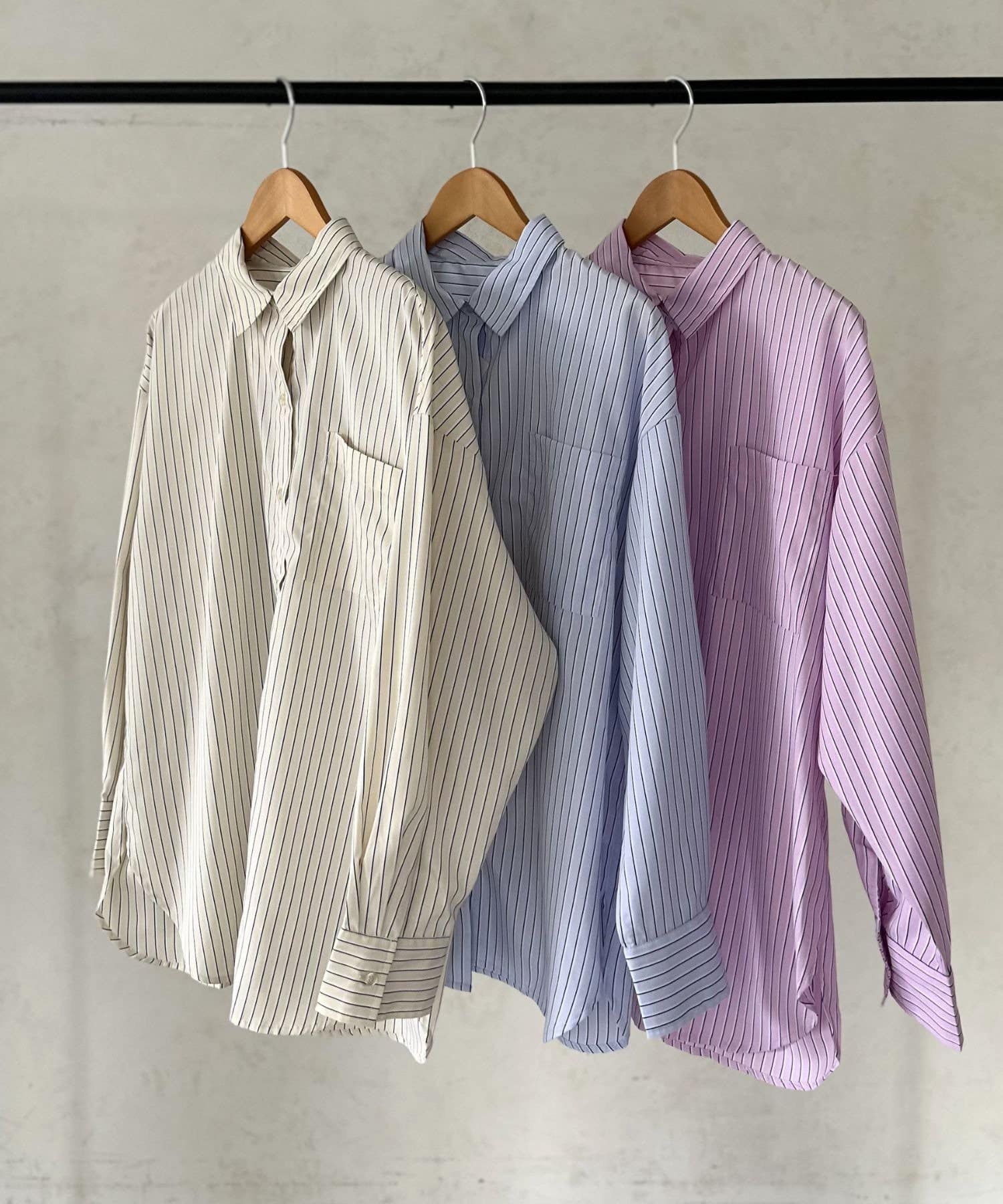 LOCUST(ローカスト) ストライプベーシックシャツ