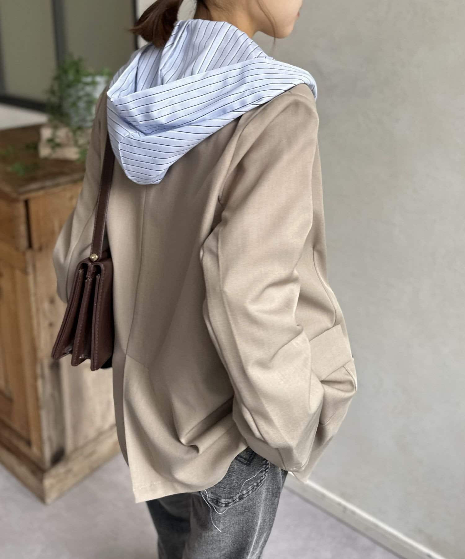 LOCUST(ローカスト) ストライプフード付きシャツ