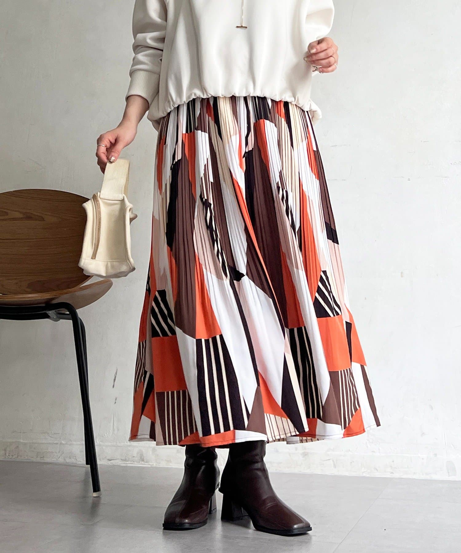 Croisiere(クロジエール) 幾何柄プリーツスカート