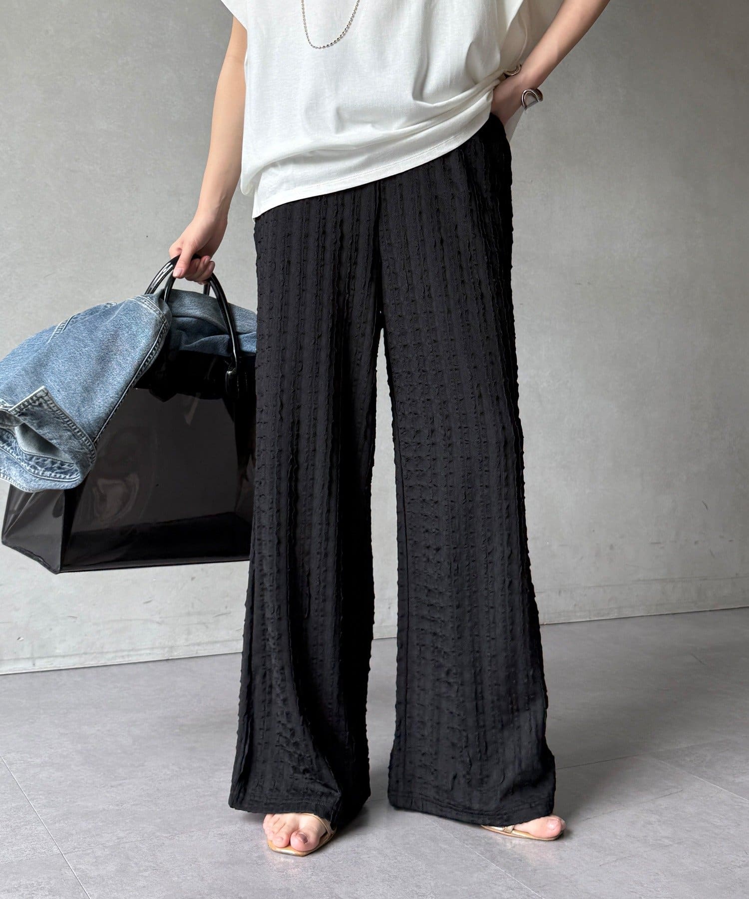 DOUDOU(ドゥドゥ) 【WEB限定】フリルロングパンツ