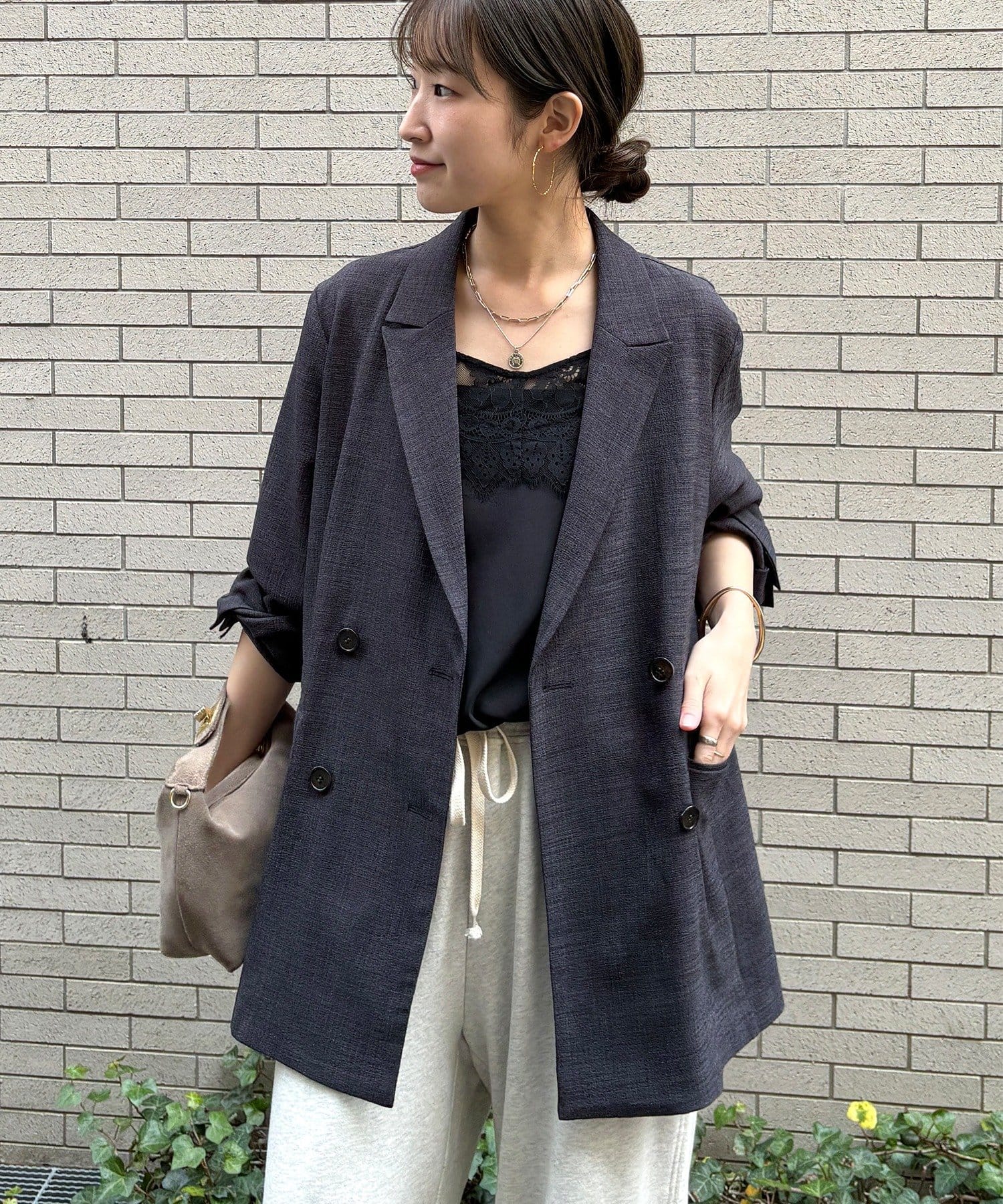 DOUDOU(ドゥドゥ) 【インフルエンサー REI企画】リネンライクスラブジャケット