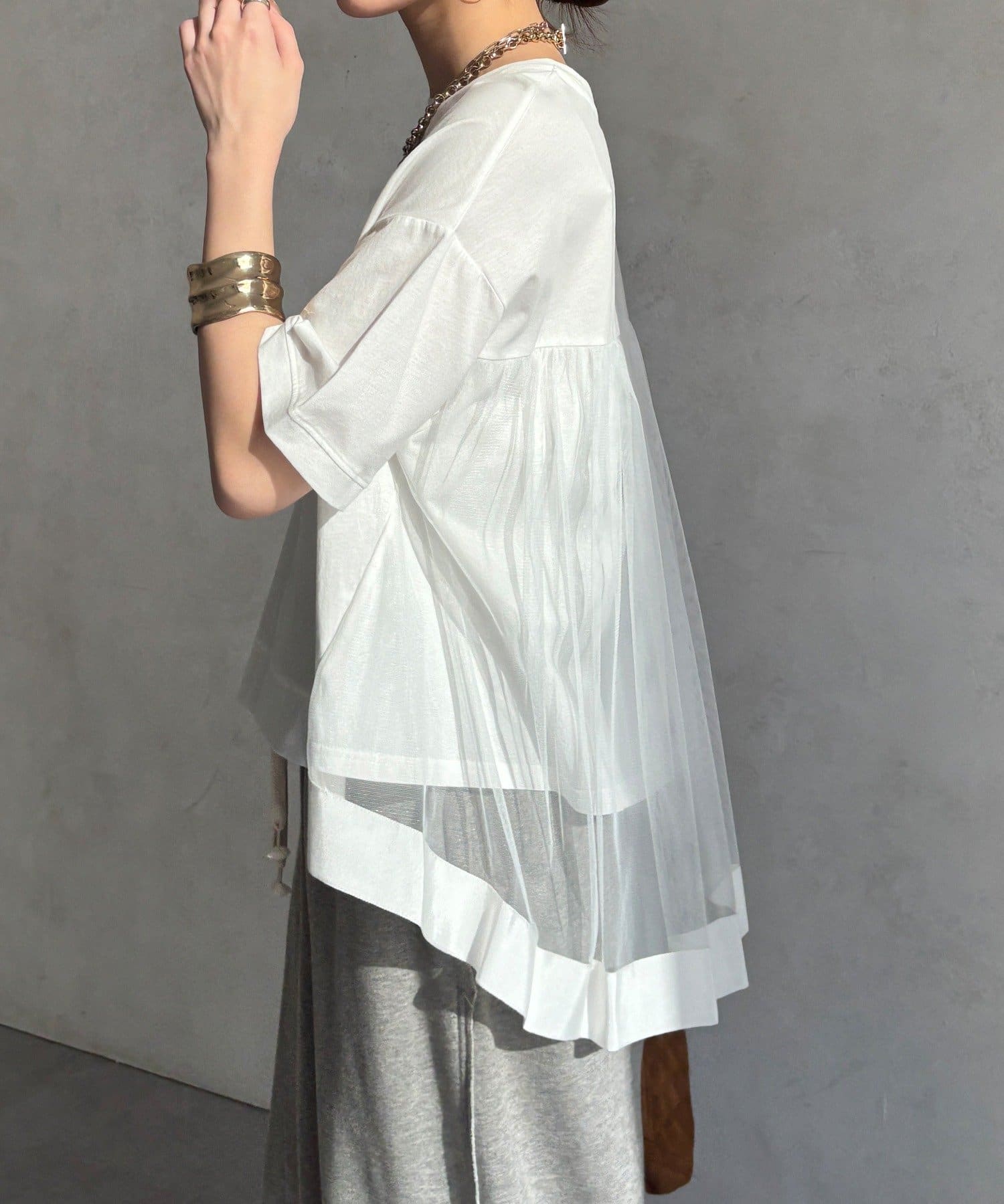 DOUDOU(ドゥドゥ) 【WEB限定】バックチュールプルオーバー