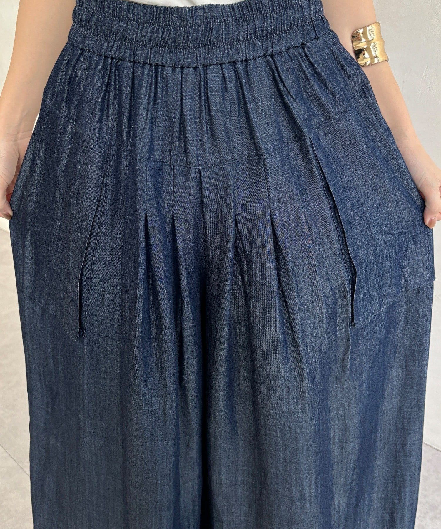 DOUDOU(ドゥドゥ) 【WEB限定/セットアップ対応】リヨセルデニムワイドパンツ