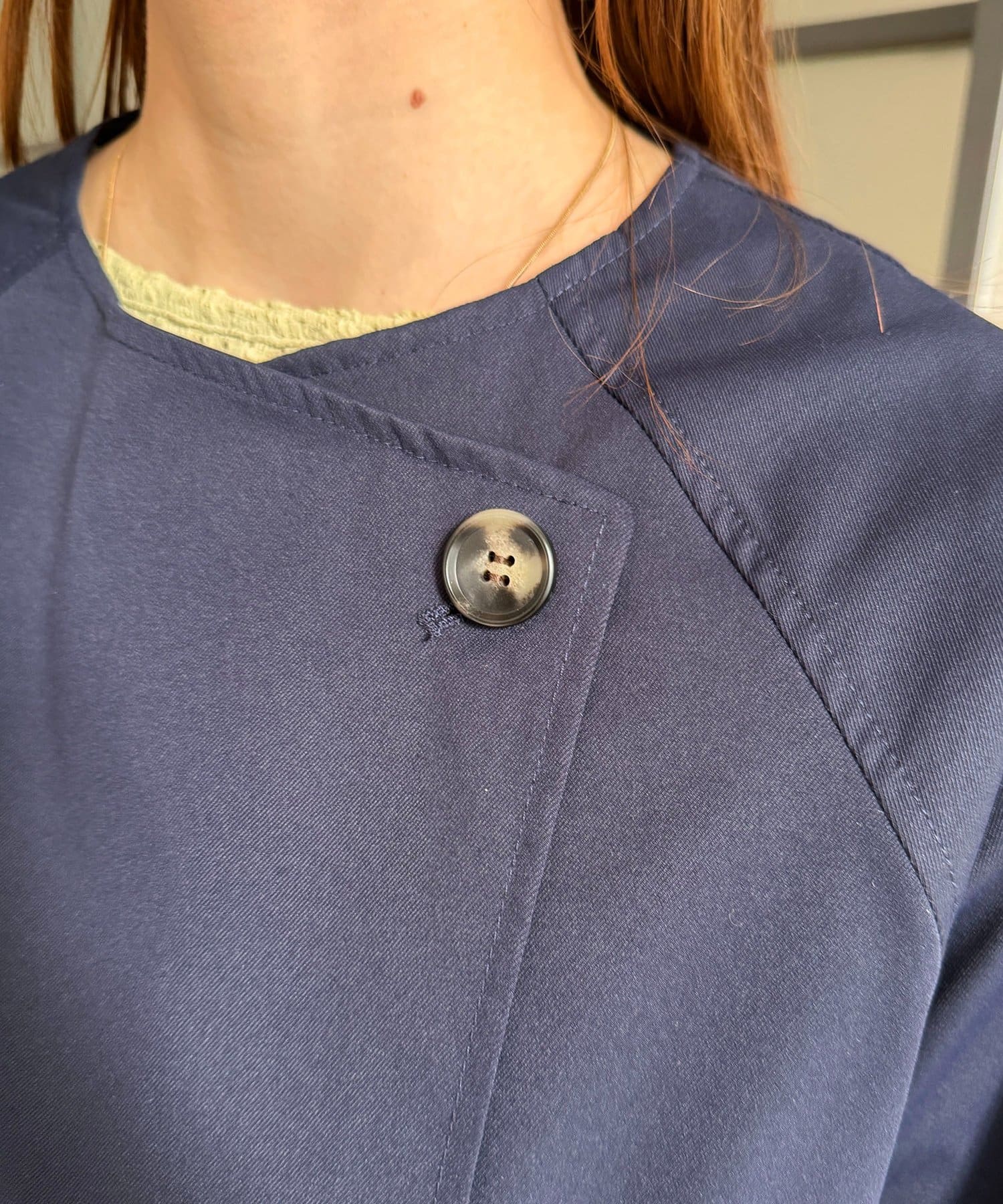 Thevon.(ゼヴォン) ノーカラーロングトレンチコート